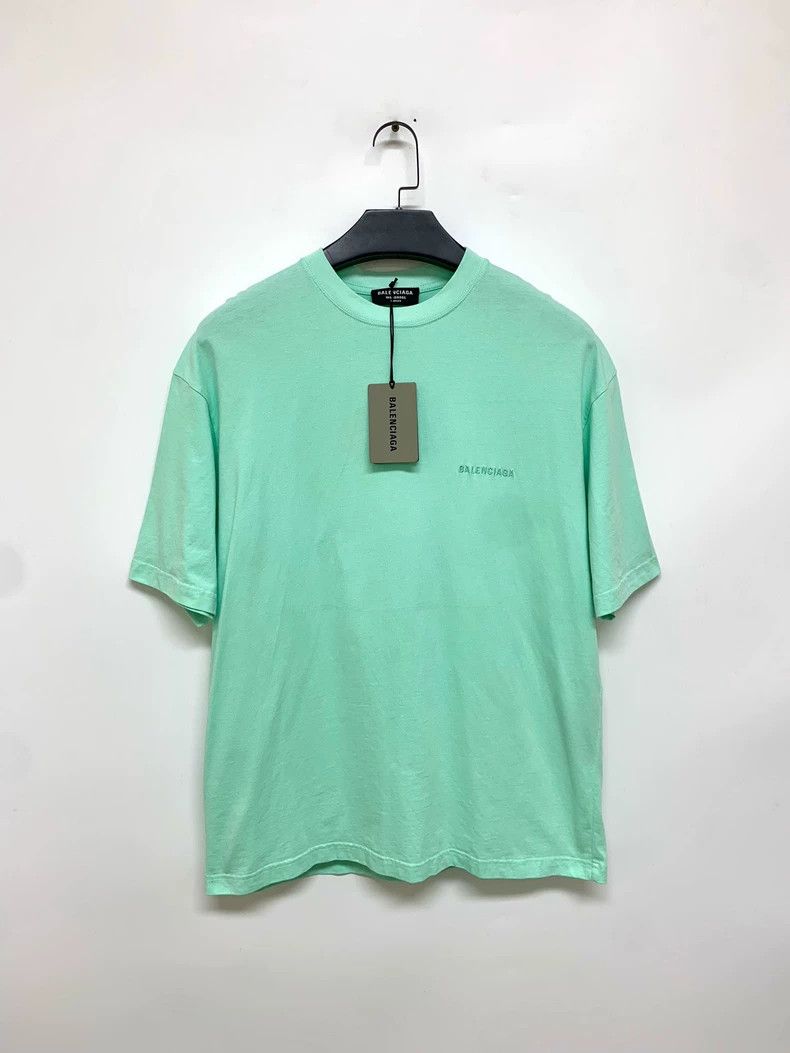 Balenciaga Balenciaga Mint Green Embroidered Short Sleeve T-Shirt, Si Size US XS / EU 42 / 0 - 1 Thumbnail