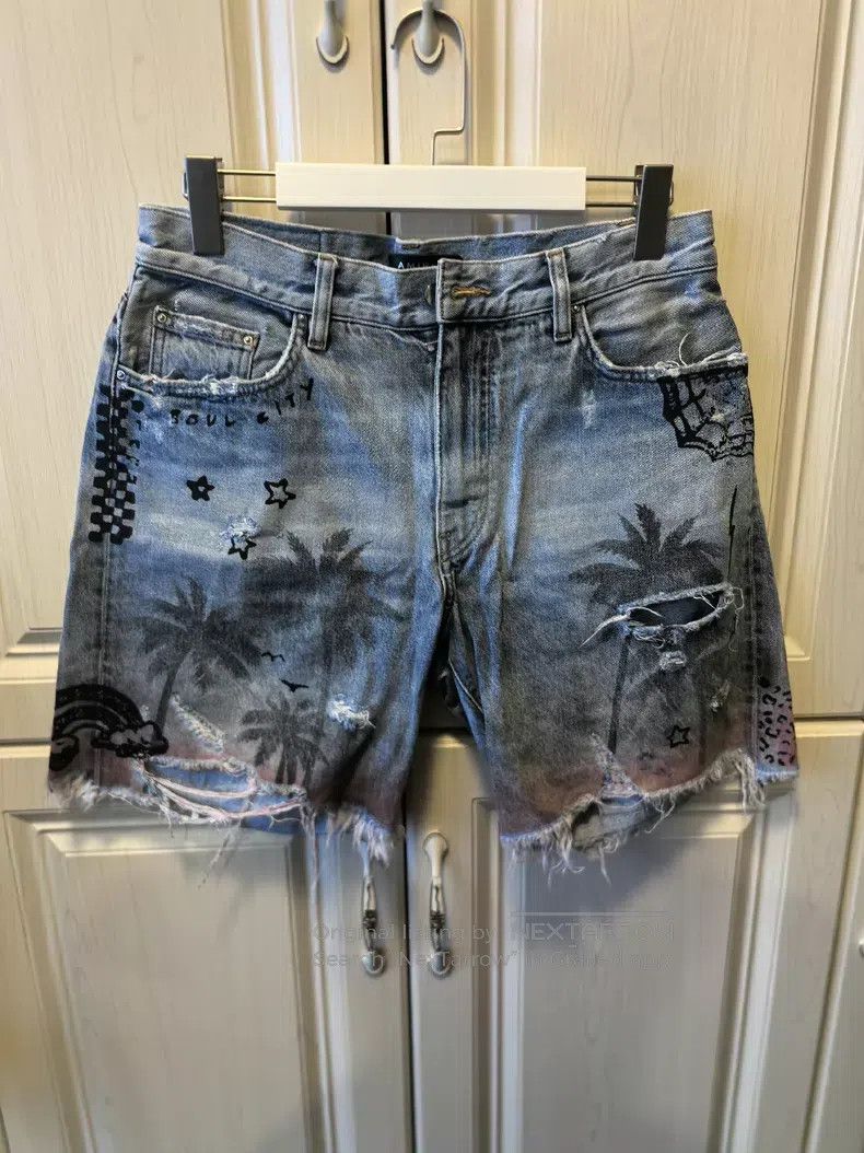 Amiri Amiri High street rock punk beach denim shorts Size US 31 - 1 Thumbnail