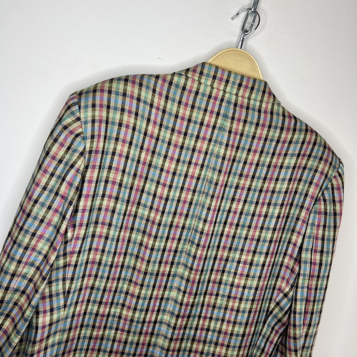 Designer × Hugo Boss Vintage Hugo Boss Linen Checkered Blazer Jacket Men size 52 Size 42R - 11 Thumbnail