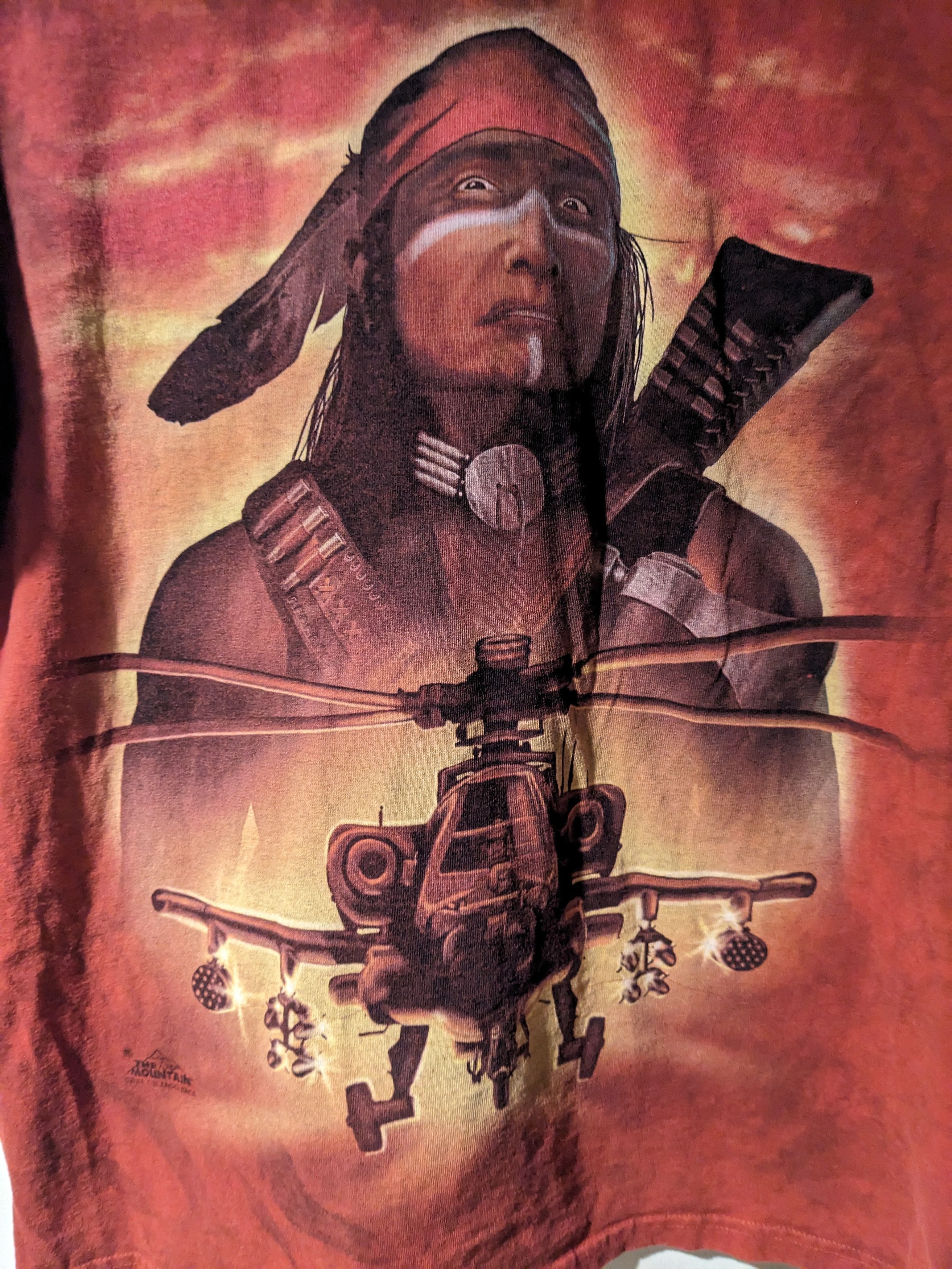 The Mountain × Vintage Vintage 2014 Tribal Native Helicopter War Mountain T-Shirt Size US M / EU 48-50 / 2 - 2 Thumbnail