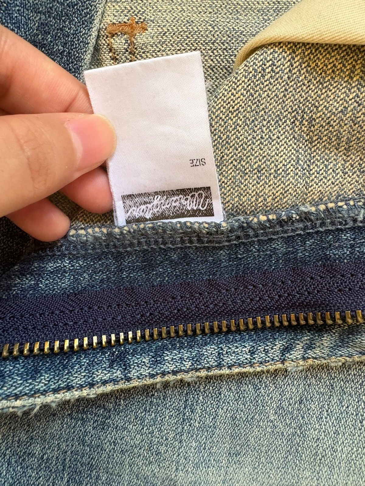 Japanese Brand × Wrangler Vintage Wrangler Rusty Mud Wash Distress Rip Baggy Jeans Size US 33 - 9 Thumbnail
