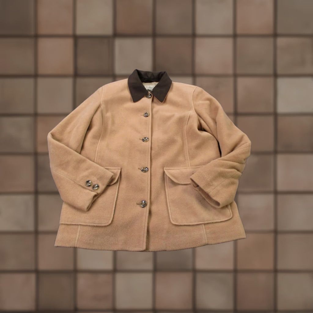 Vintage L.L. Bean Jacket Womens Long Wool Beig e Outdoor Windbreaker Regular Petite PM Chore Coat Size M / US 6-8 / IT 42-44 - 1 Thumbnail