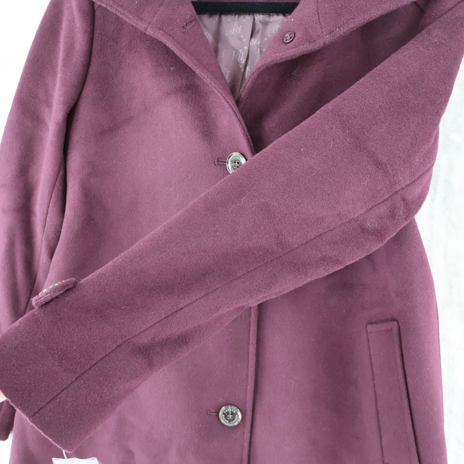 Lauren Ralph Lauren Lauren Ralph Lauren Wool Blend Pea Coat Womens 0 Purple Wool Size XS / US 0-2 / IT 36-38 - 13 Thumbnail