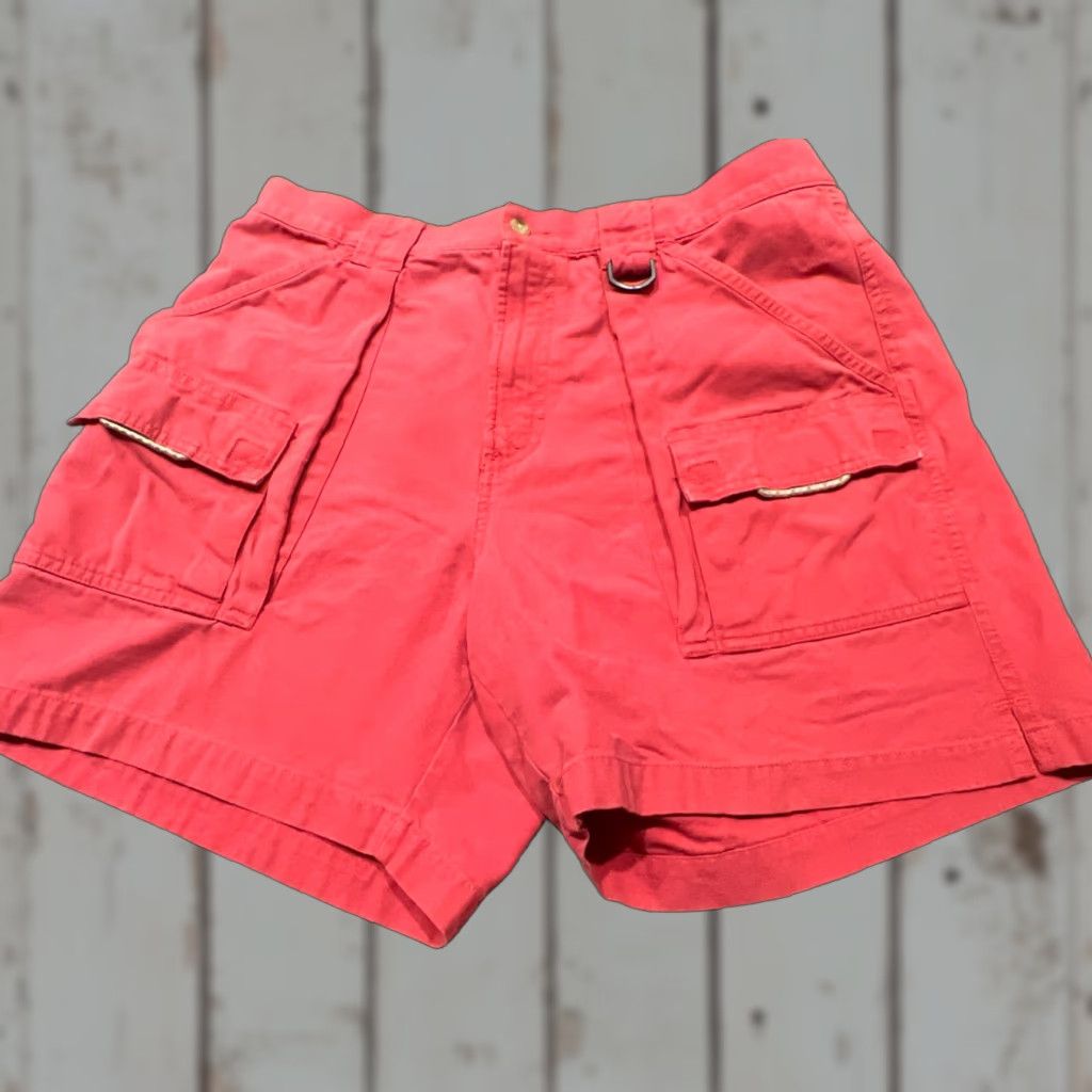 Vintage Columbia PFG Swim Trunks Mens L Red 7L Salmon Light Red Omni-Shade Fishing Short Trunks Men Swim Bottoms Size US 33 - 1 Thumbnail