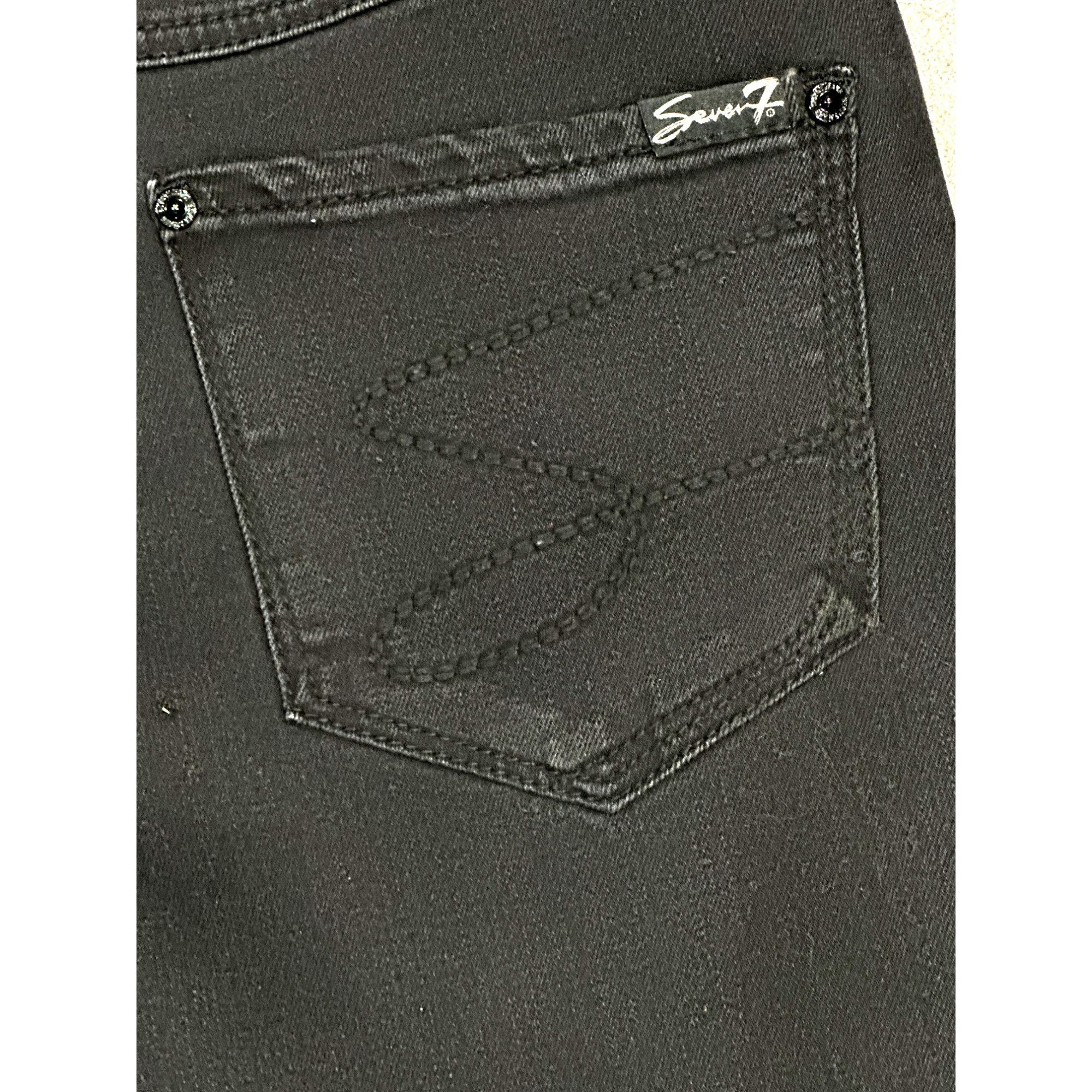 Seven 7 Seven7 Womens Black Tummyless High Rise Skinny Jeans Size 4 Size 27" / US 4 / IT 40 - 7 Thumbnail