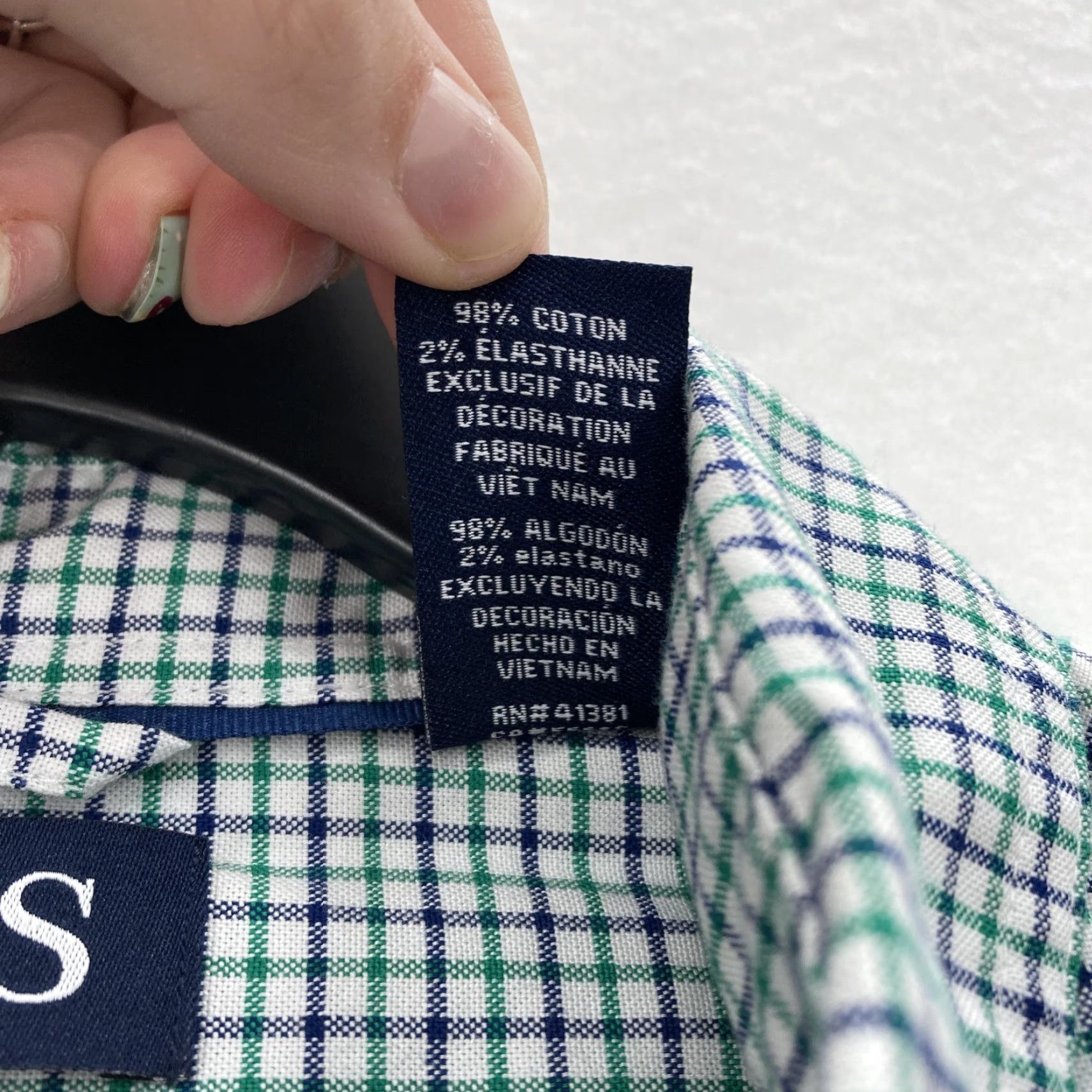 Chaps Chaps Shirt Mens Medium Green Blue Plaid Stretch Oxford Button-Down Long Sleeve Size US M / EU 48-50 / 2 - 5 Thumbnail