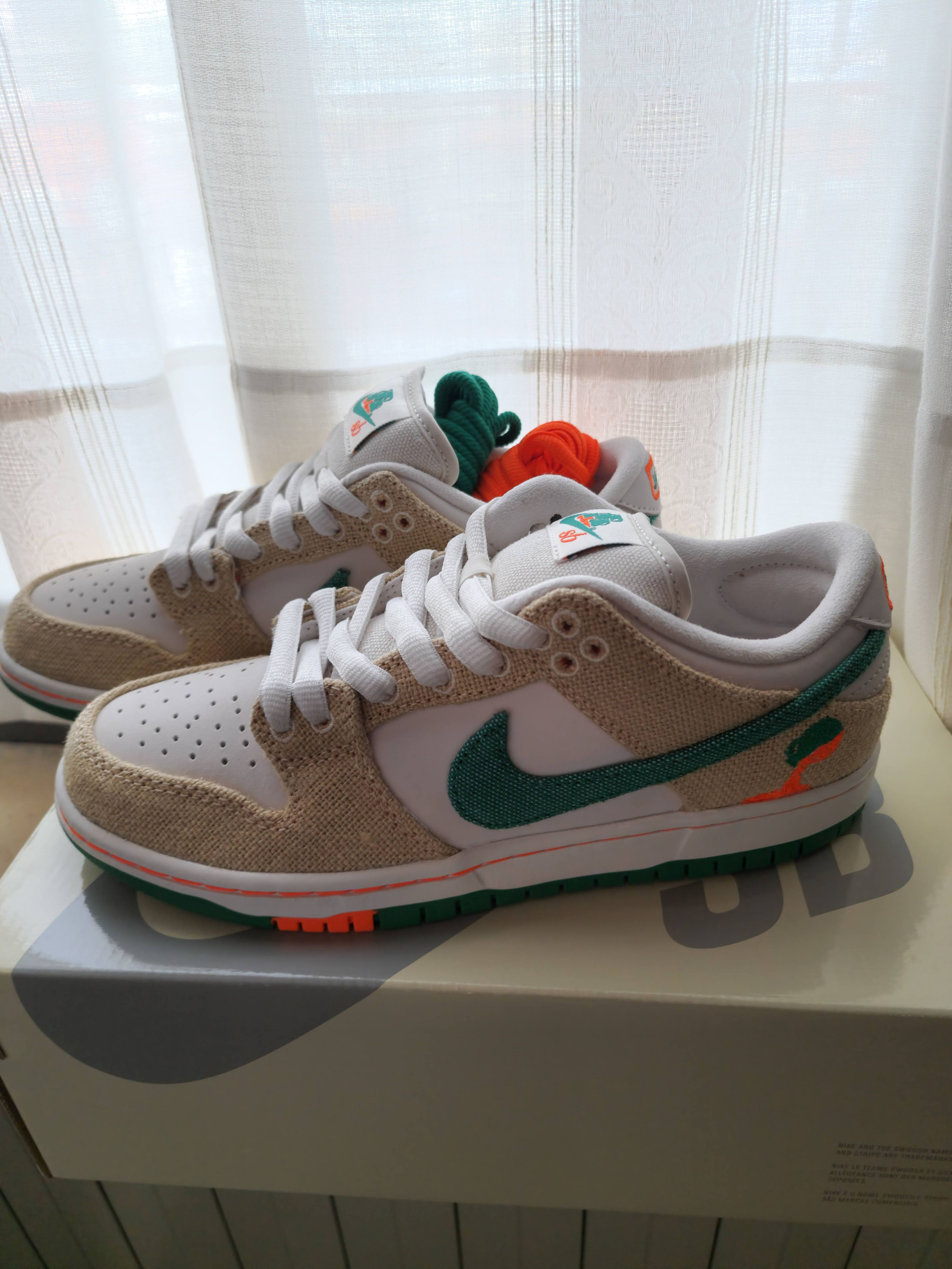 image of Nike Sb Dunk Low Jarritos Shoes in Phantom/Safety Orange, Men's (Size 7.5)