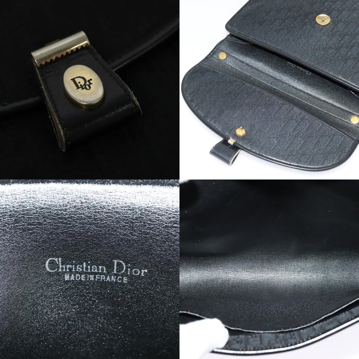 Dior DIOR Trotter Canvas Shoulder Bag Black Gold Size ONE SIZE - 11 Thumbnail