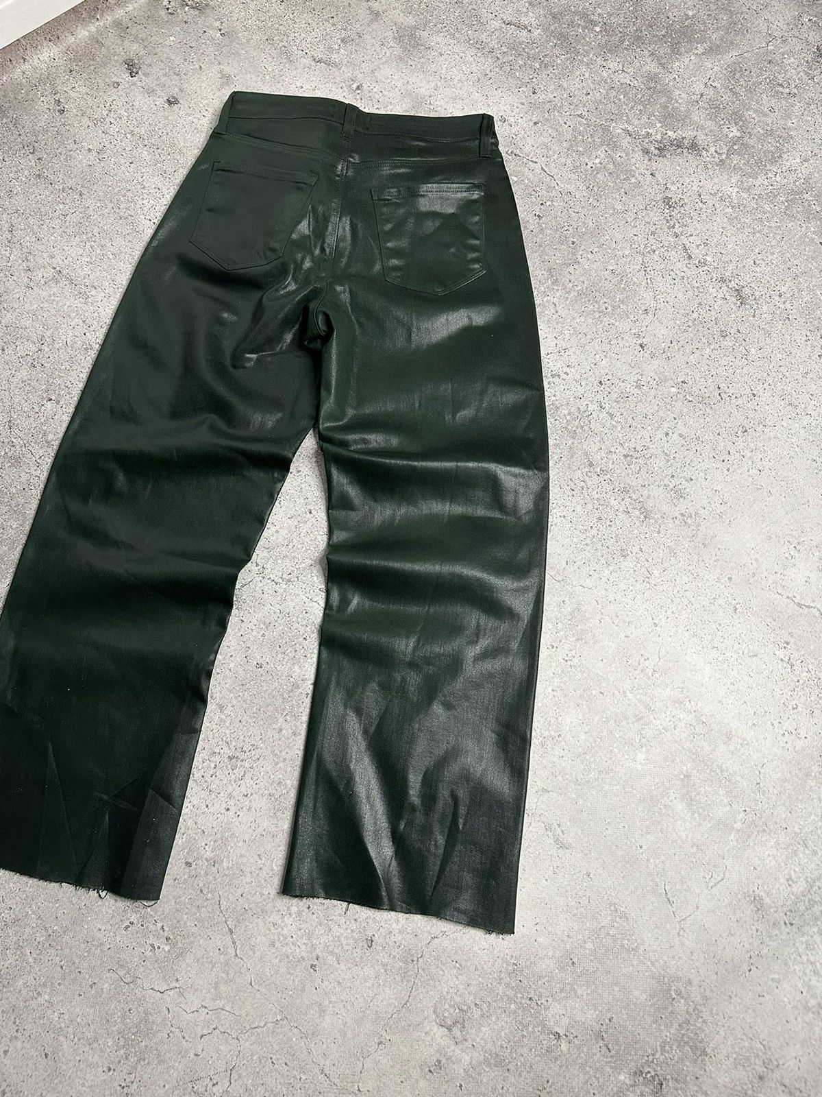 L'AGENCE RRP $320 L’agence Wanda Forest Coated Wide Leg Crop Pants Size 26" / US 2 / IT 38 - 9 Thumbnail