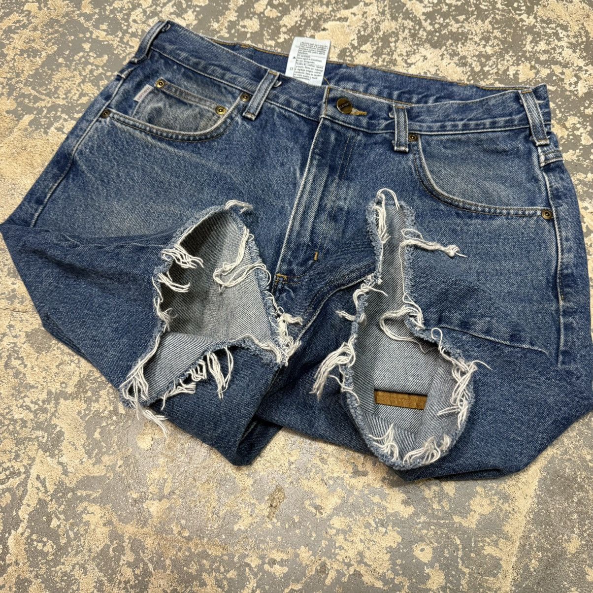 Carhartt Vintage Carhartt Denim Cut Off Workwear Shorts Jorts Size US 34 / EU 50 - 7 Thumbnail