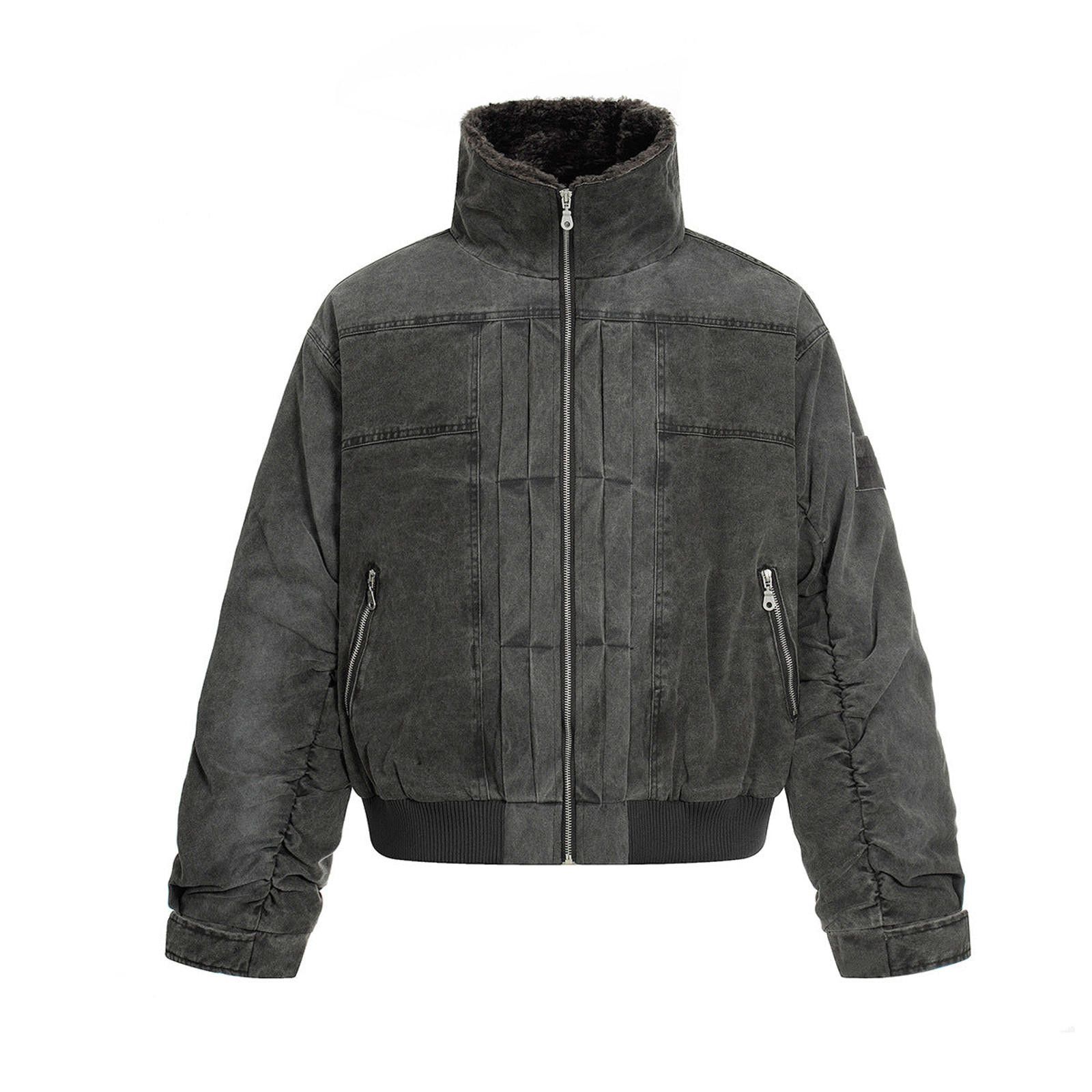 Other Charcoal Gray Oversized Bomber Jacket, Faux Fur Lined Size US M / EU 48-50 / 2 - 5 Thumbnail