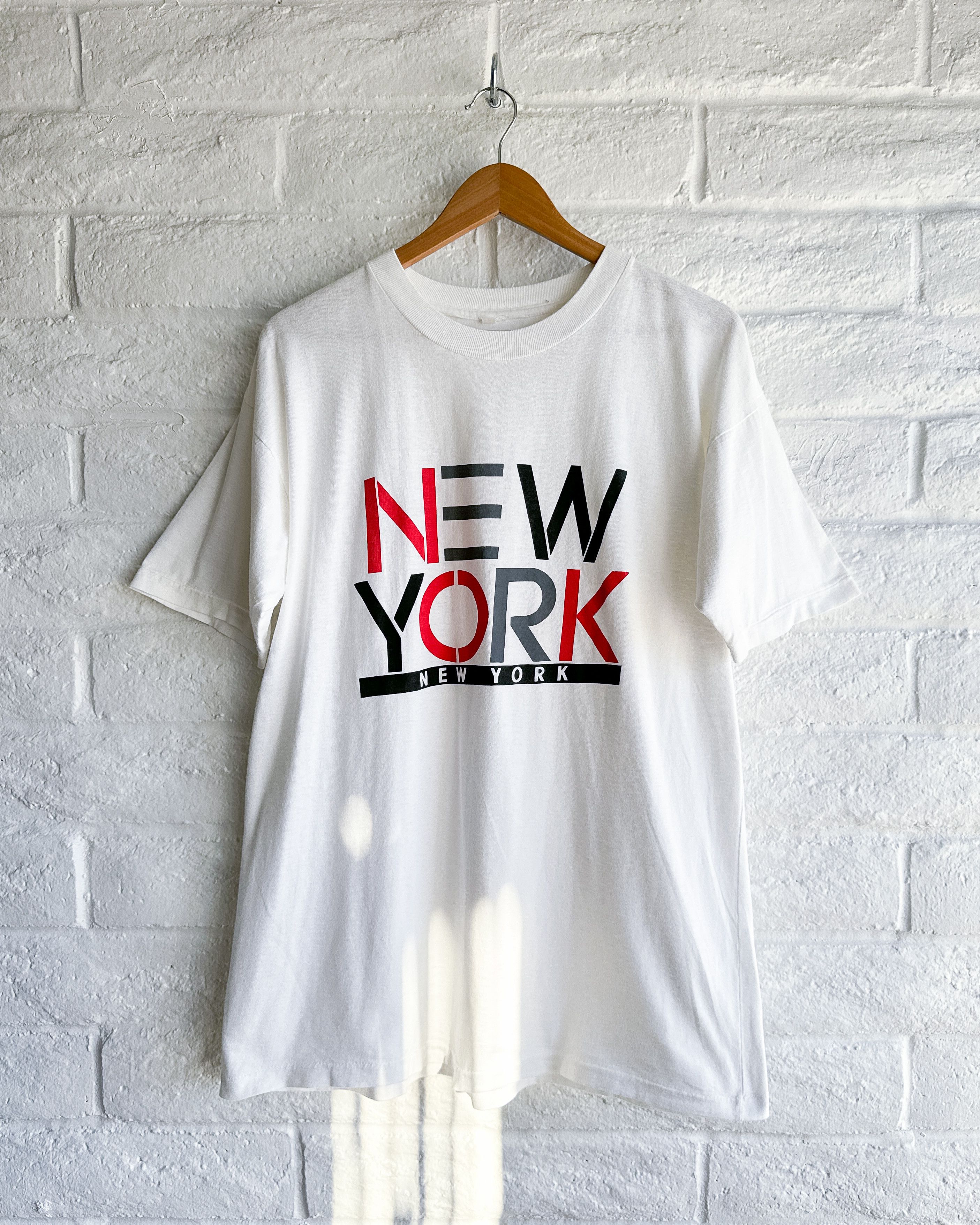 Vintage Vintage 90s New York T Shirt White Men's L Single Stitch Size US L / EU 52-54 / 3 - 1 Thumbnail