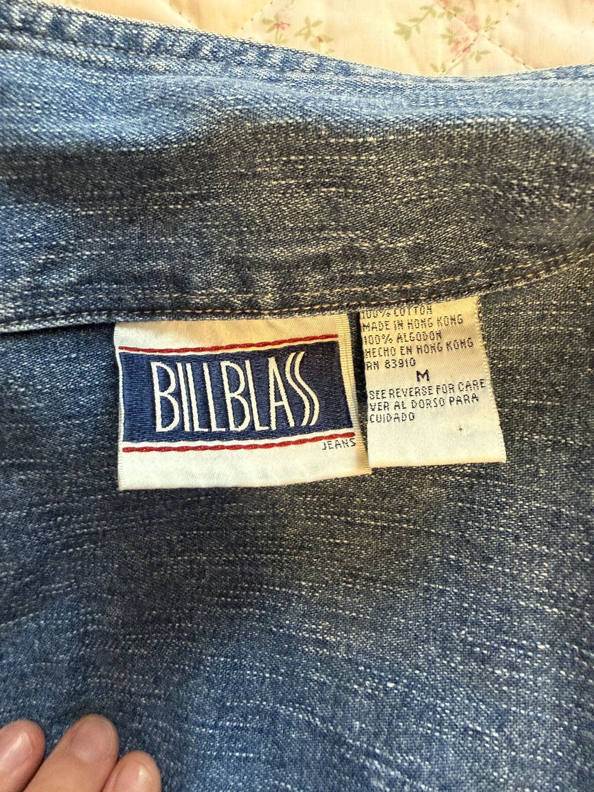 Bill Blass Vintage 80s Bill Blass Denim Jacket Floral Detail Medium Size M / US 6-8 / IT 42-44 - 2 Thumbnail