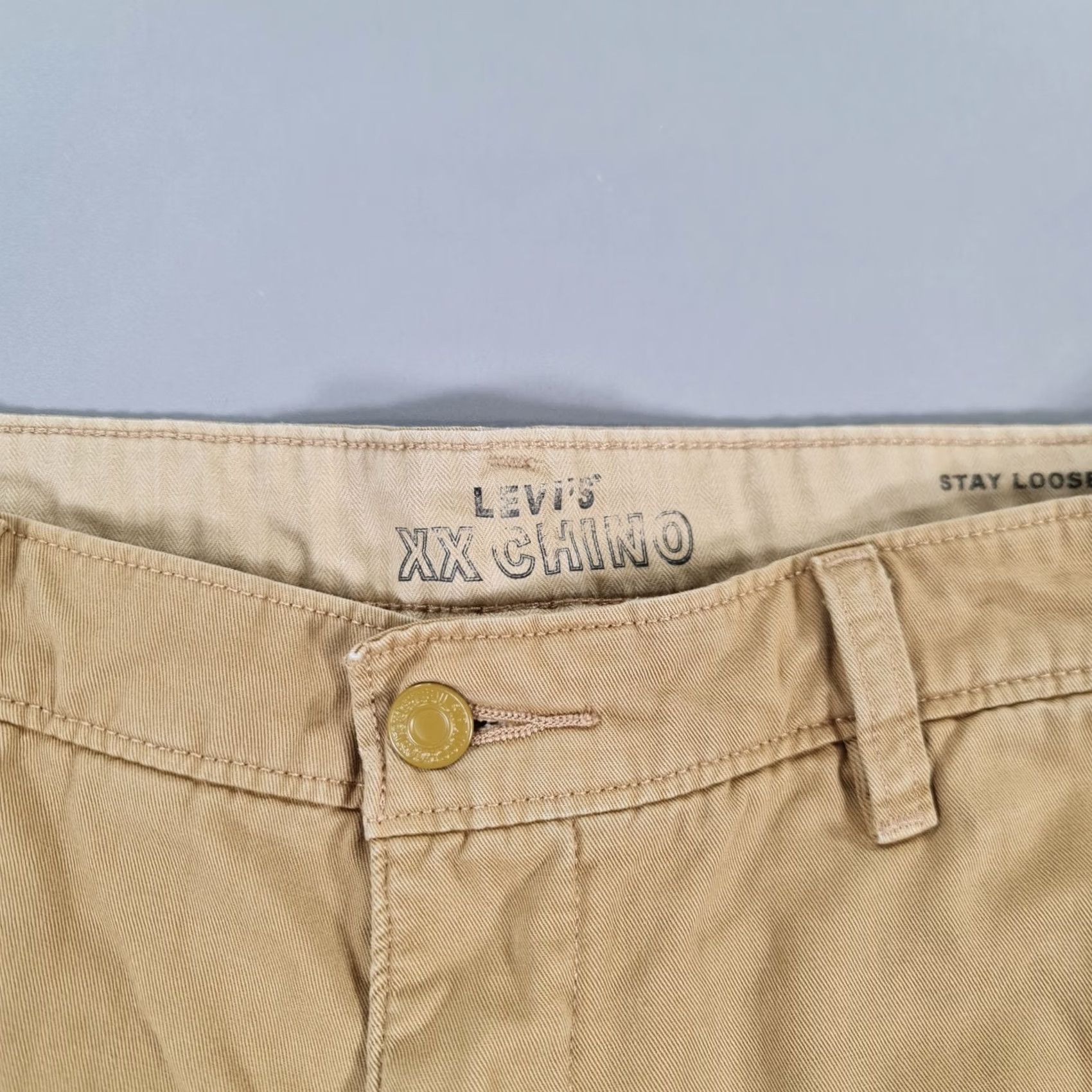 Levi's Levi's Mens XX Chino Trousers Beige W33 L30 Relaxed Cotton Pockets Flat Front Zip Fly Straight Vintage: No Size US 33 - 3 Thumbnail