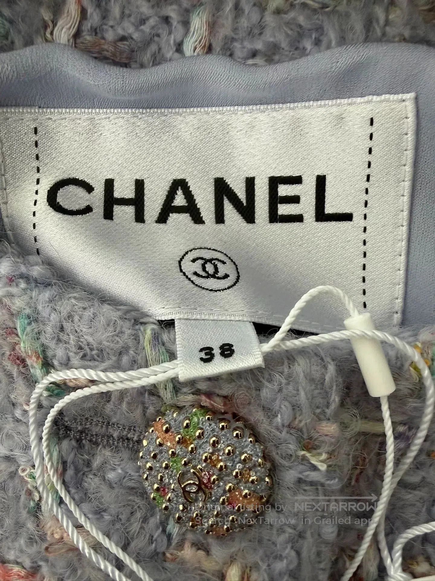 Chanel Chanel Purple Tweed Jacket with Four Pockets. Size US M / EU 48-50 / 2 - 4 Thumbnail