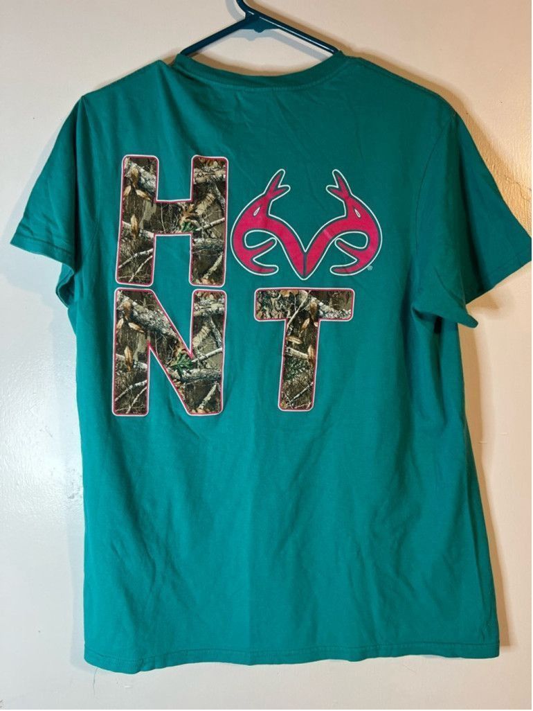 Realtree Men's Delta Soft Real TreeT-shirt Size M Teal Size L / US 10 / IT 46 - 2 Thumbnail