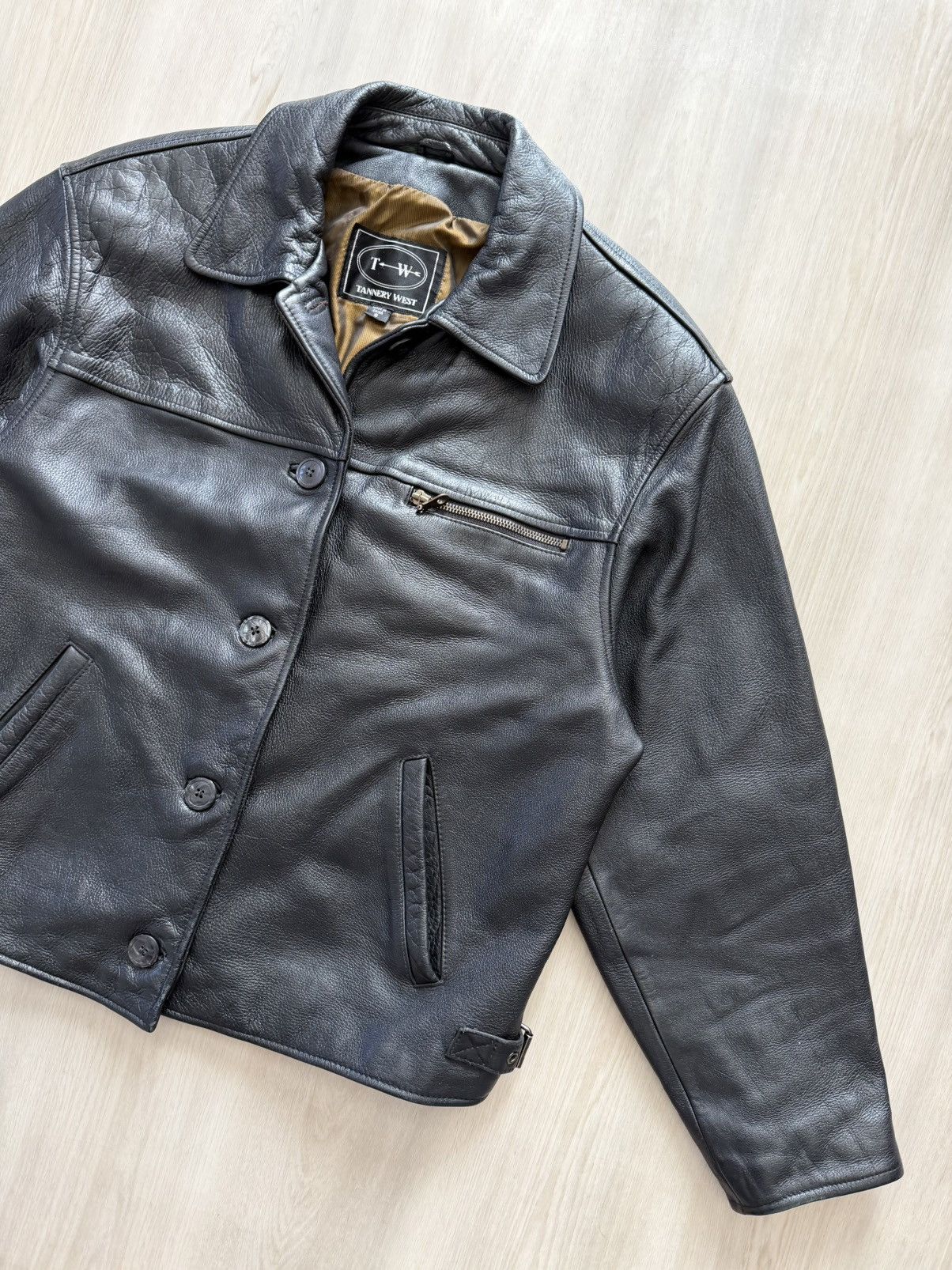 Tannery West Vintage Tannery West Button Front Leather Jacket Sz S Size S / US 4 / IT 40 - 3 Thumbnail