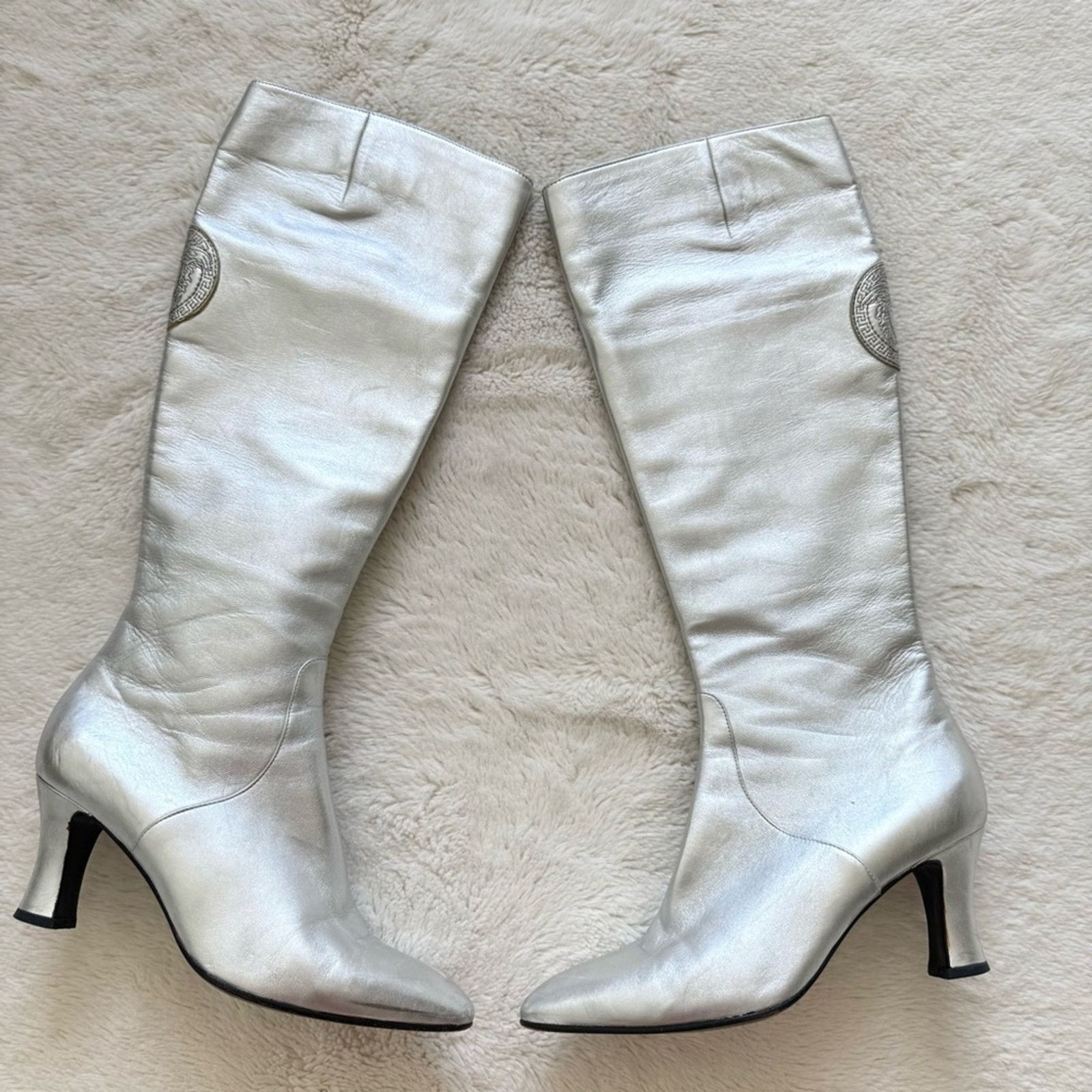 Versace Versace Vintage women silver boots size 38,5 EU Authentic Size US 8.5 / IT 38.5 - 1 Thumbnail