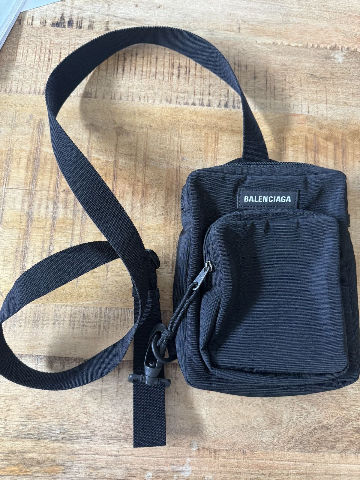 Balenciaga Explorer Logo Small Canvas Crossbody Tactical Bag in Black, Men's