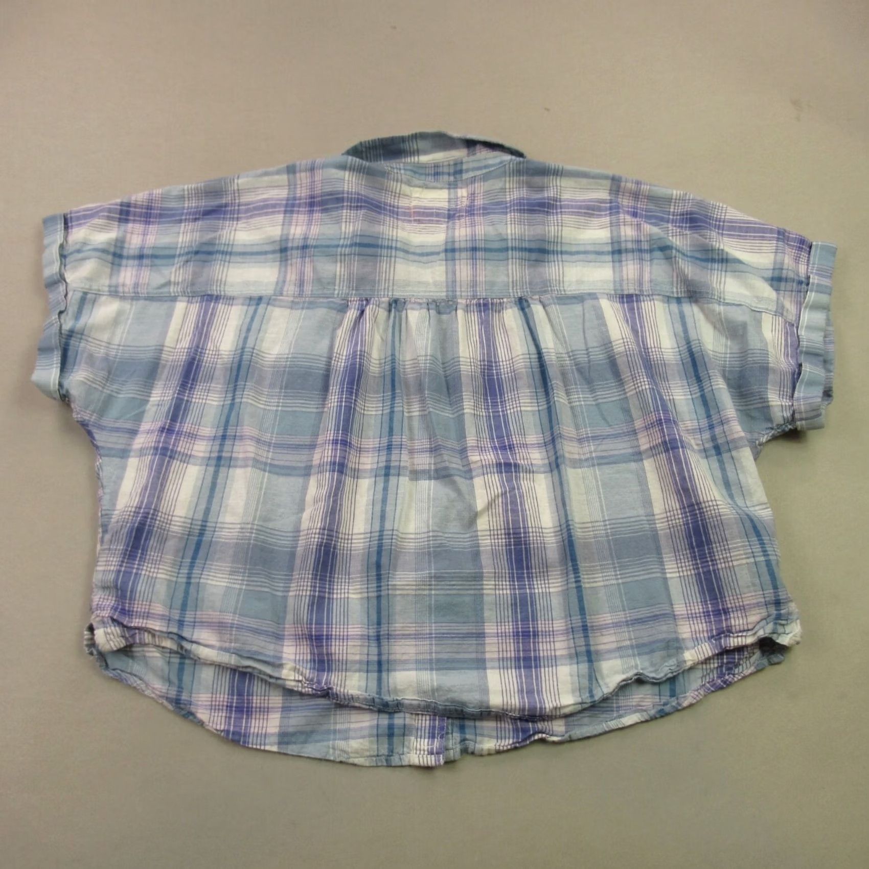 Lucky Brand Lucky Brand Womens XL Shirt Short Sleeve Button Front Lightweight Top Pocket Blue Size XL / US 12-14 / IT 48-50 - 6 Thumbnail