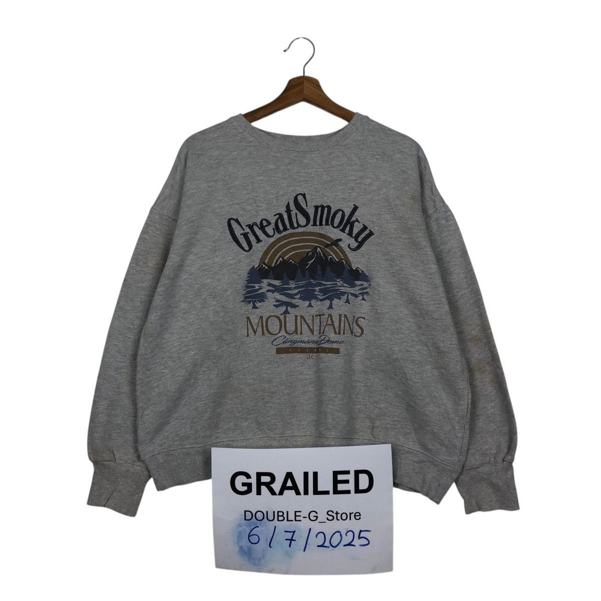 Japanese Brand 📌Vintage Sweatshirt Great Smoky Mountains Big Logo Size US L / EU 52-54 / 3 - 1 Thumbnail