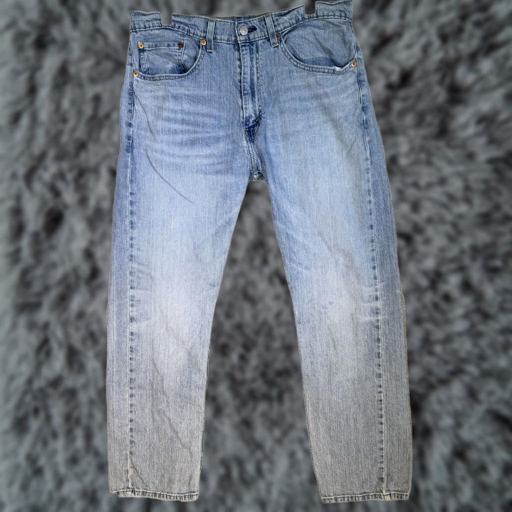 Levi's Levi's 505 Jeans Mens 34x29 Light Wash Straight Leg Stretch Denim Casual Blue Zipper Button Logo Pockets Size US 34 / EU 50 - 1 Thumbnail
