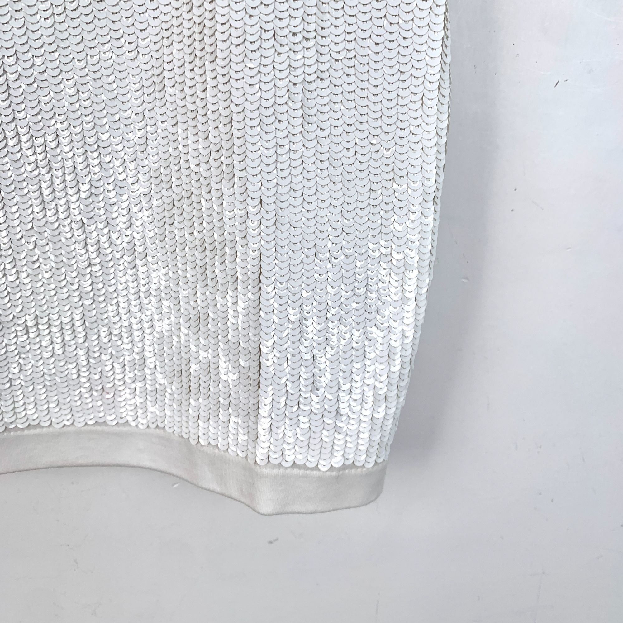 Louis Vuitton X14316 Louis Vuitton White Sequin Short Sleeve Top Size S / US 4 / IT 40 - 4 Thumbnail