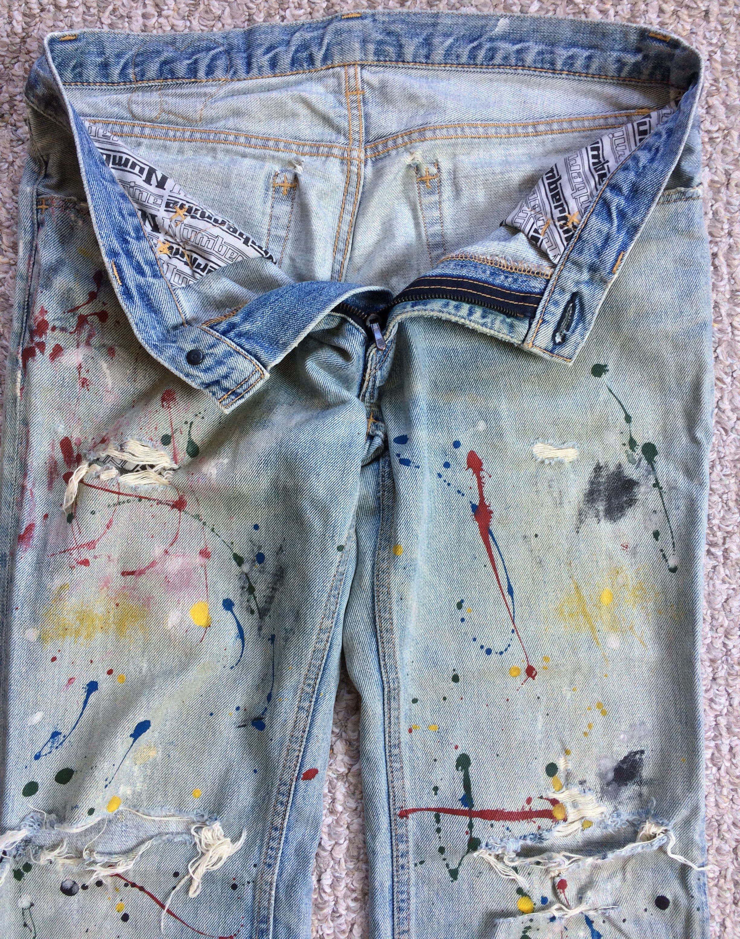 Number (N)ine SS06 Painted Denim Size US 30 / EU 46 - 4 Thumbnail