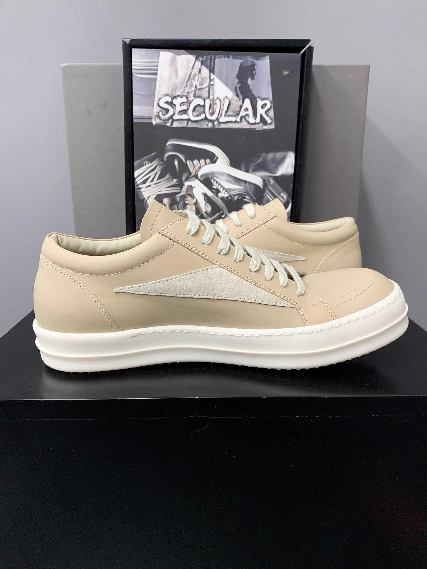 Rick Owens Rick Owens 25SS Cream Mainline Leather Big Vans Sneakers K34 Size US 8 / EU 41 - 5 Thumbnail