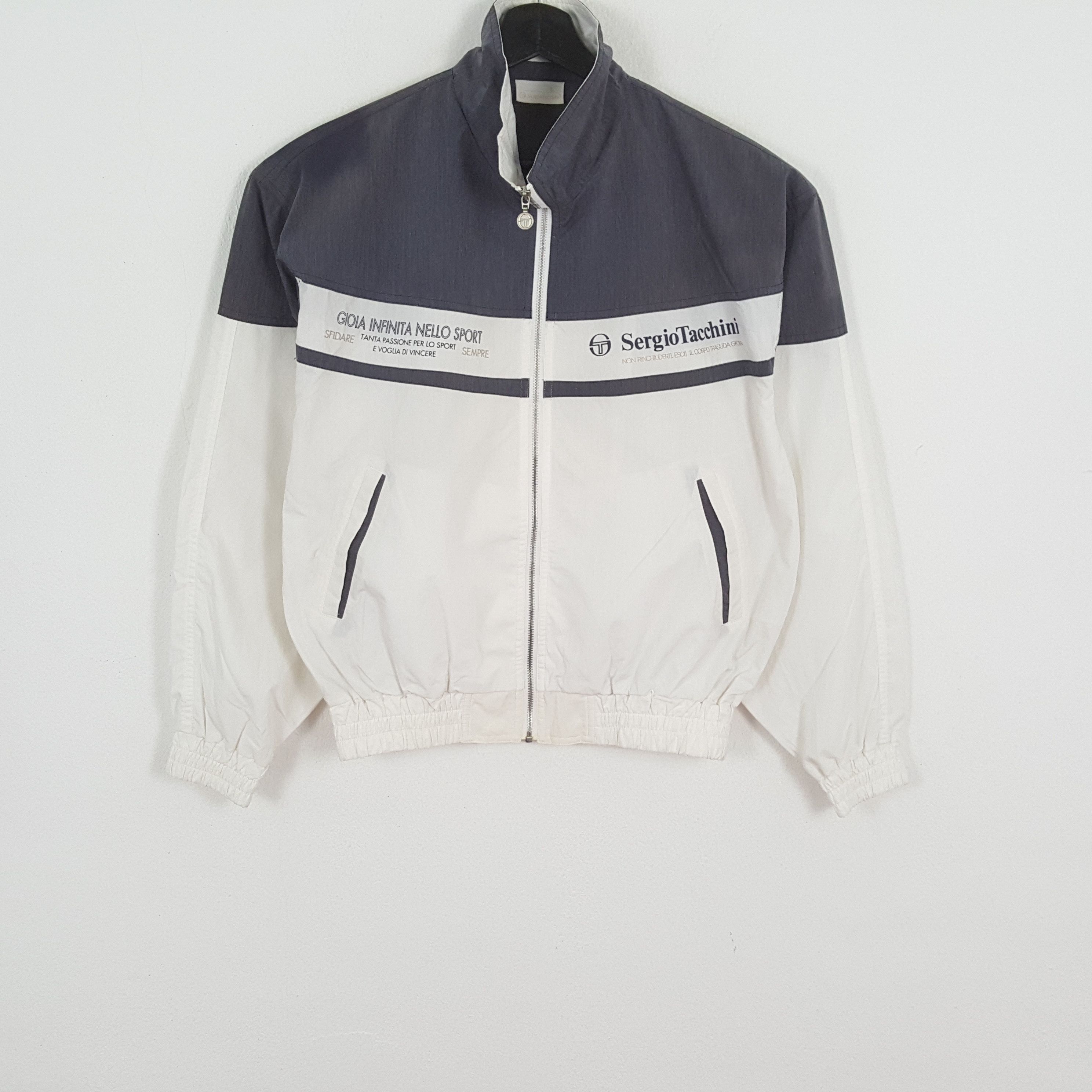 Sergio Tacchini × Vintage SERGIO TACCHINI Sportswear Nice Design Windbreaker Jacket Size US M / EU 48-50 / 2 - 1 Thumbnail