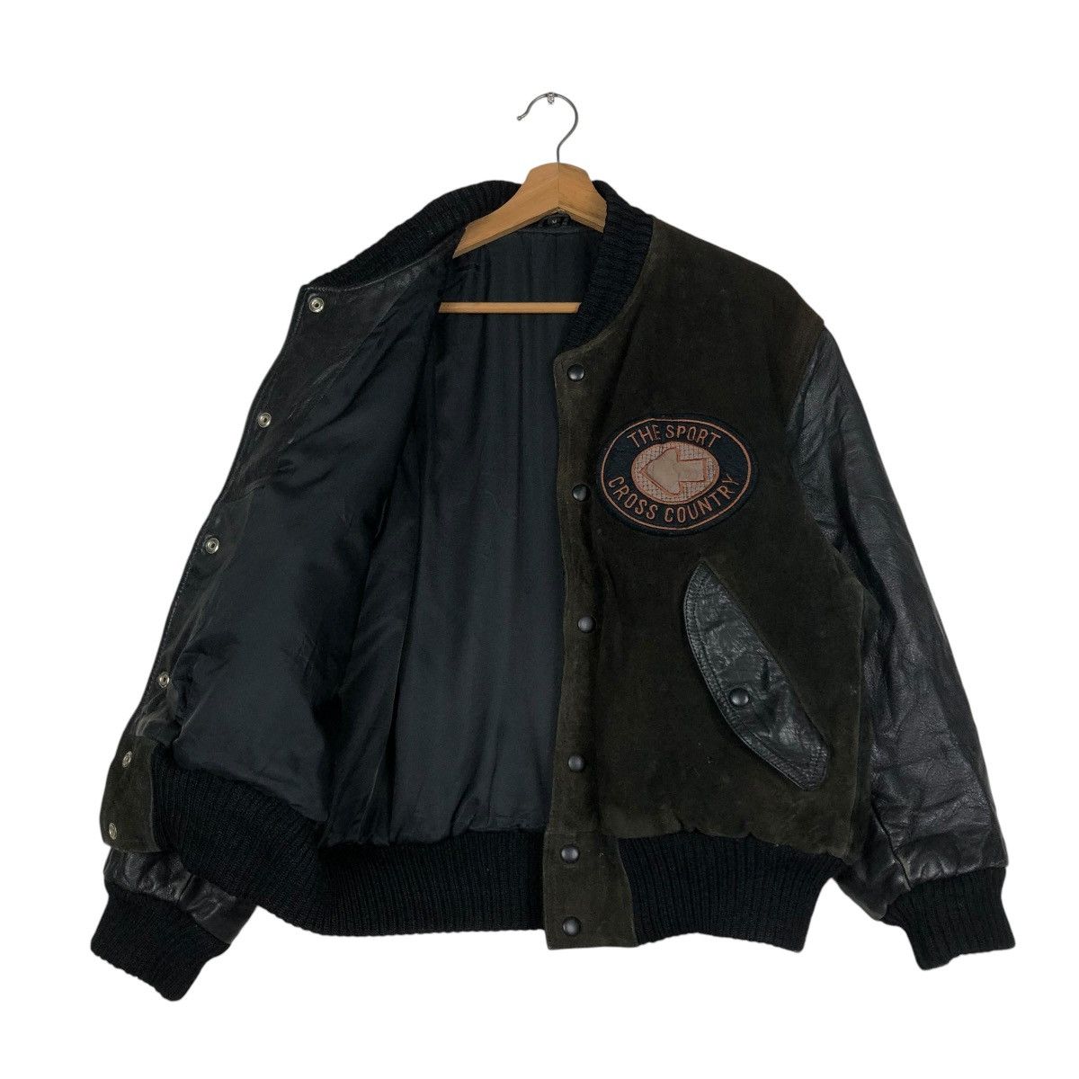 Japanese Brand 🔥VINTAGE BOMBER JACKET LEATHER CROSS COUNTRY ISSEY MIYAKE Size US M / EU 48-50 / 2 - 13 Thumbnail