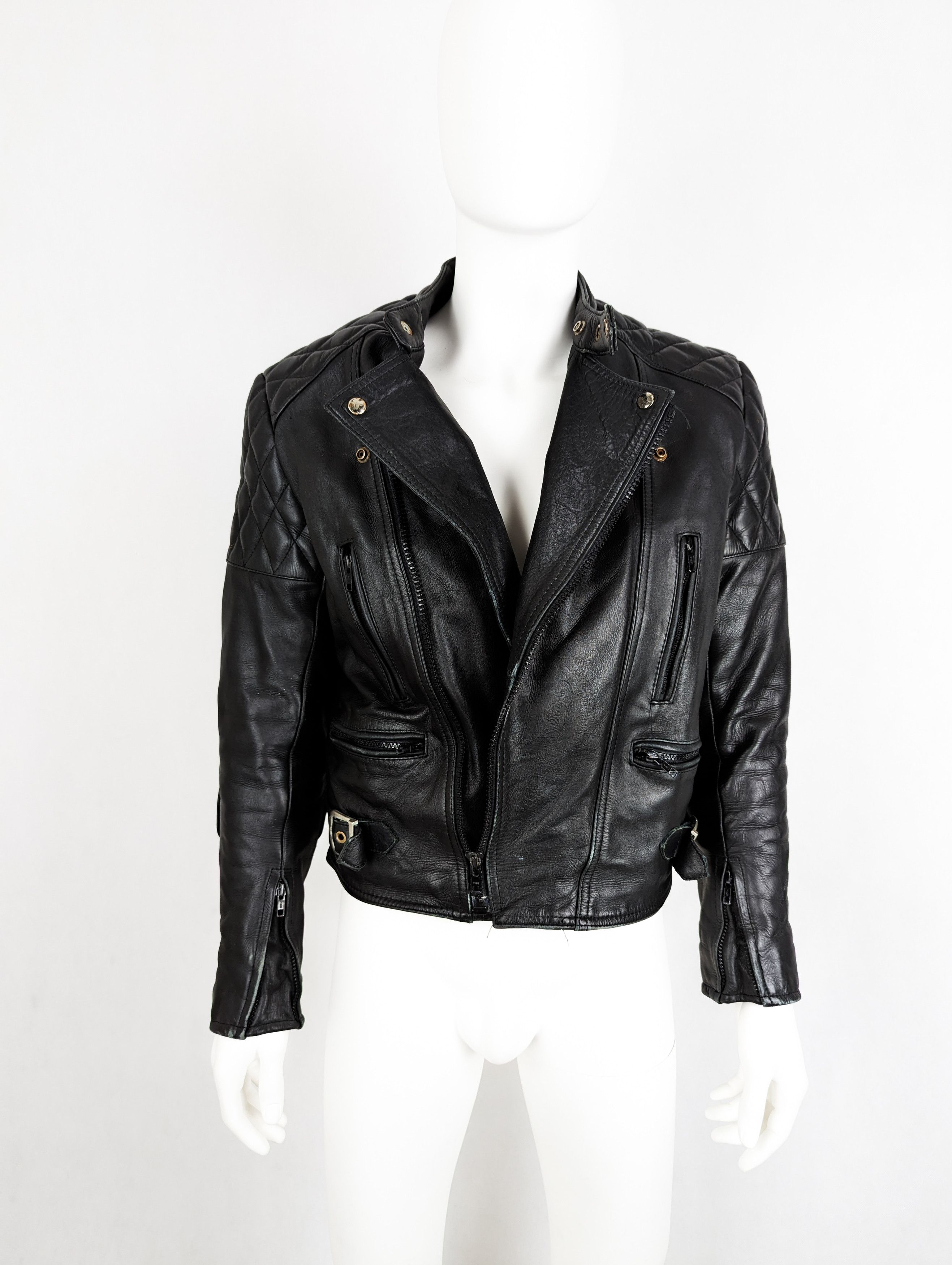 Paul Hardy vintage leather biker jacket