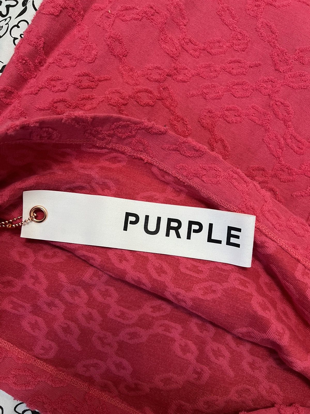 Purple Terry Jacquard Short Sleeve Crewneck Size US S / EU 44-46 / 1 - 3 Thumbnail