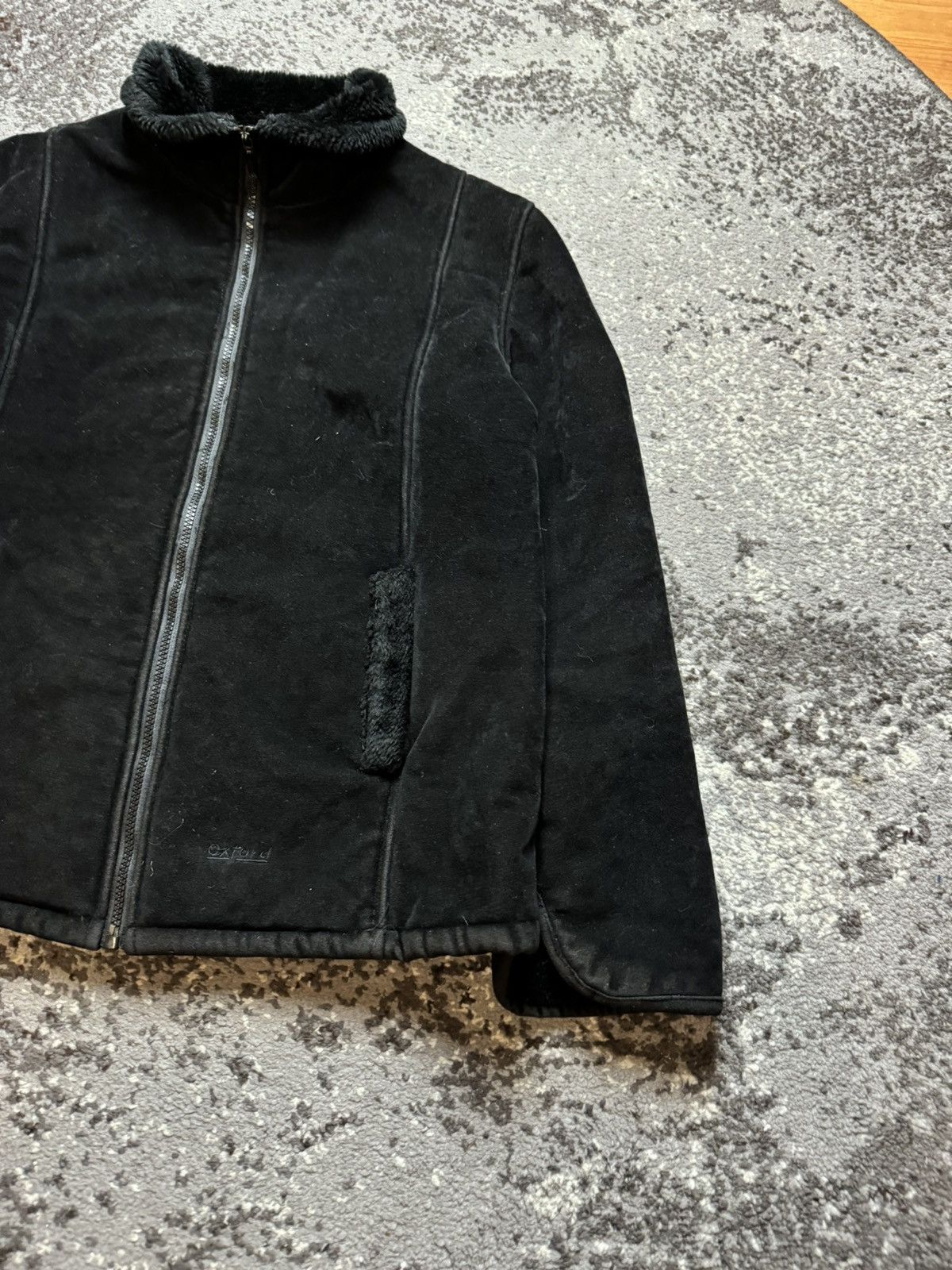 If Six Was Nine × Le Grande Bleu (L.G.B.) × Vintage Vintage Y2K Suede Leather Style Fur Faux Collar Sleeve Jack Size US M / EU 48-50 / 2 - 2 Thumbnail