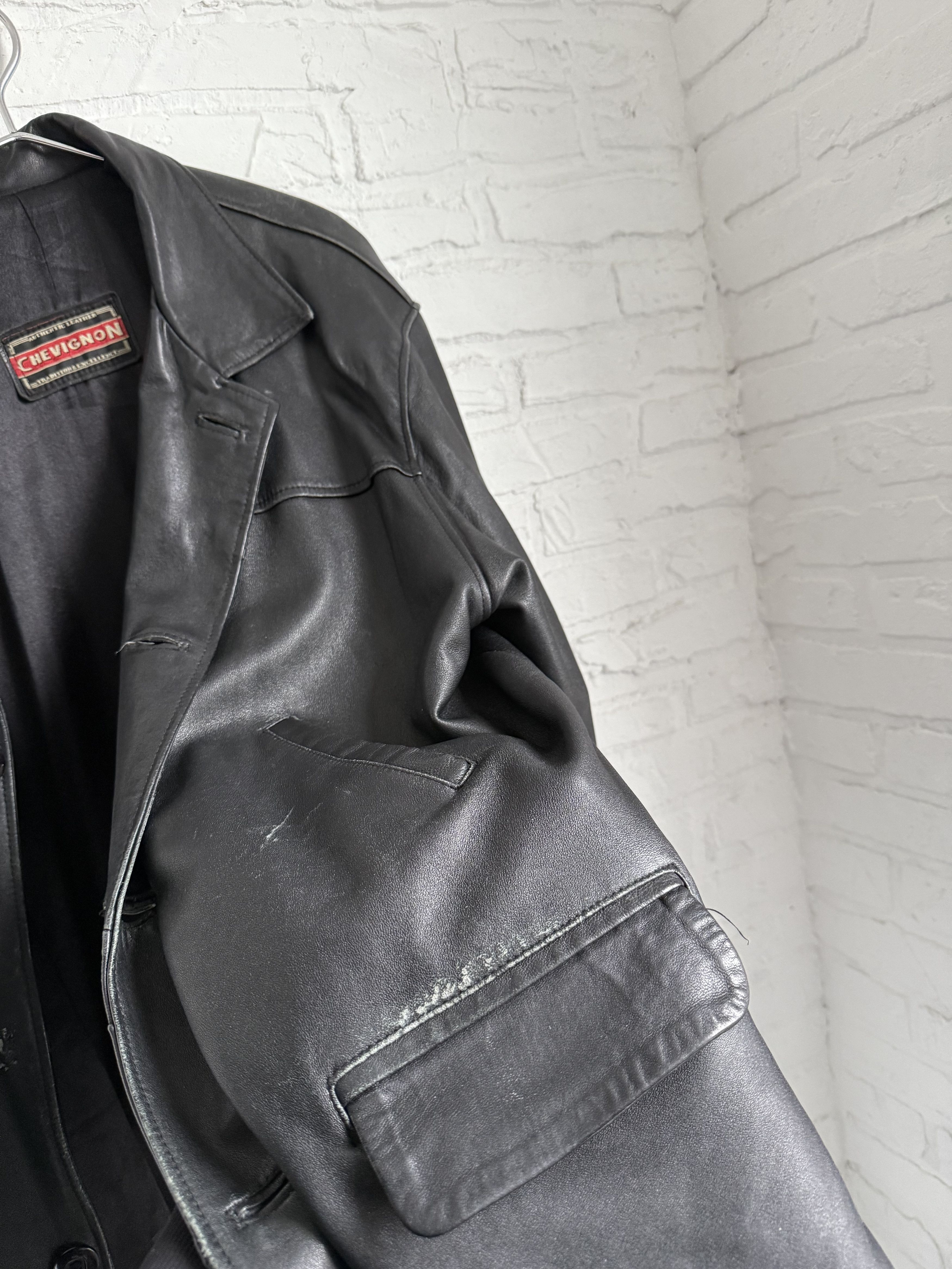 Chevignon Vintage 80s Chevignon leather coat jacket Size US XL / EU 56 / 4 - 6 Thumbnail