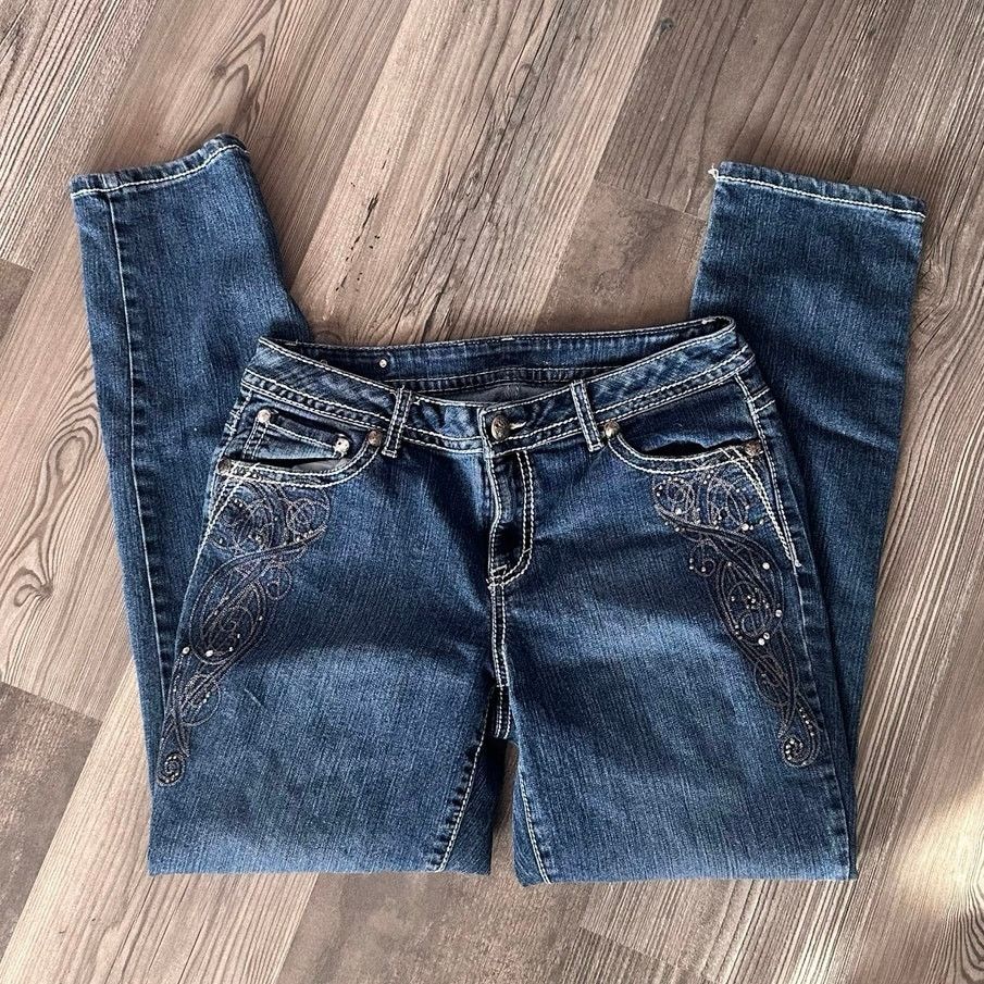 Other style&co premium jeans bedazzled blue jeans Size 32" / US 10 / IT 46 - 1 Thumbnail