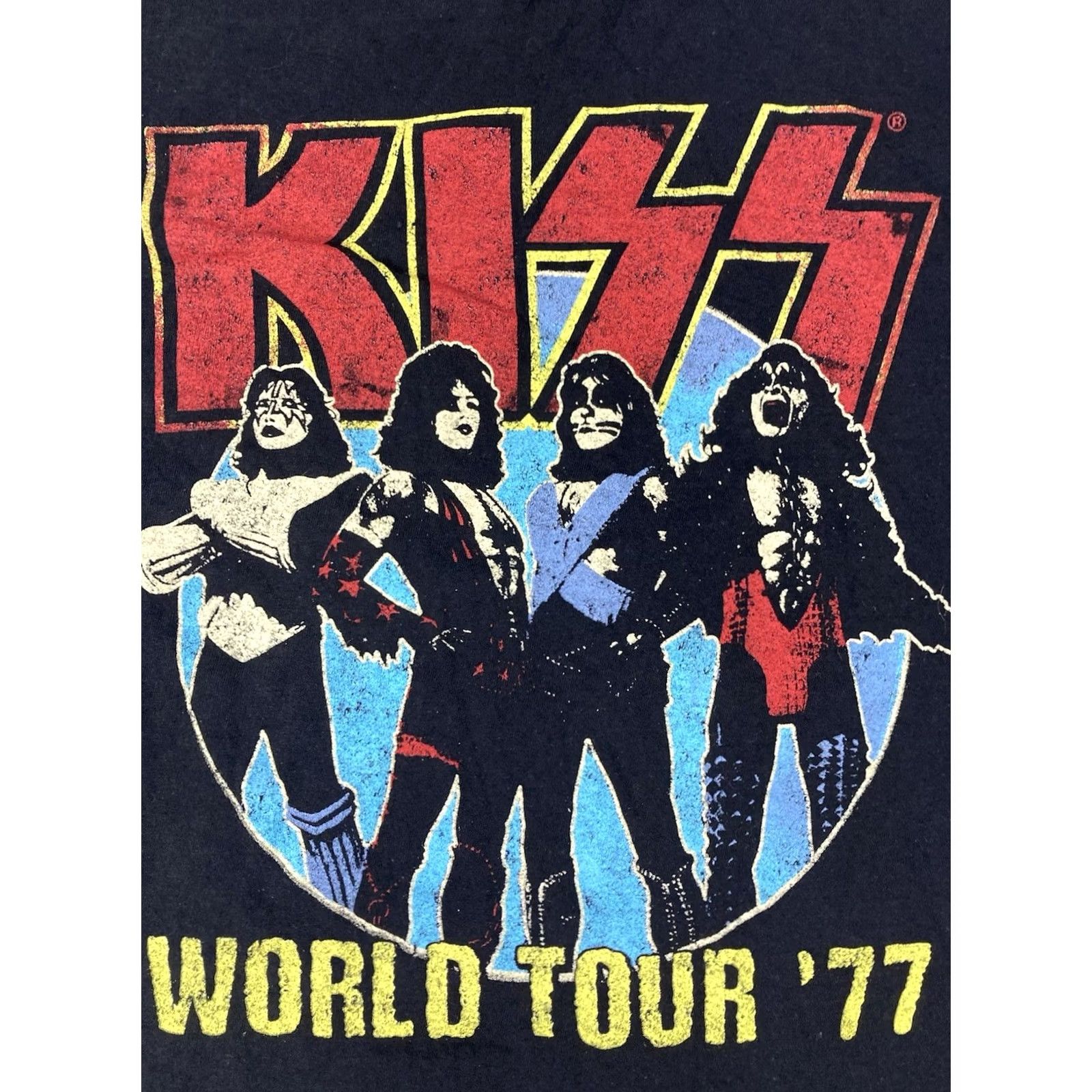 Vintage Kiss World Tour 77 Graphic T-shirt Women Medium Black Short Sleeve Merch Music Shirt Size M / US 6-8 / IT 42-44 - 2 Thumbnail