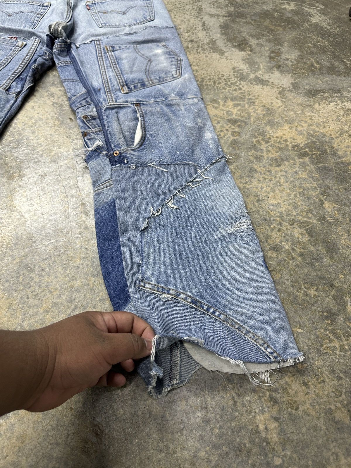 Levi's × Vintage Rare🔥Vintage Levi’s Patchwork Custom 90’s Jeans Size US 33 - 22 Thumbnail