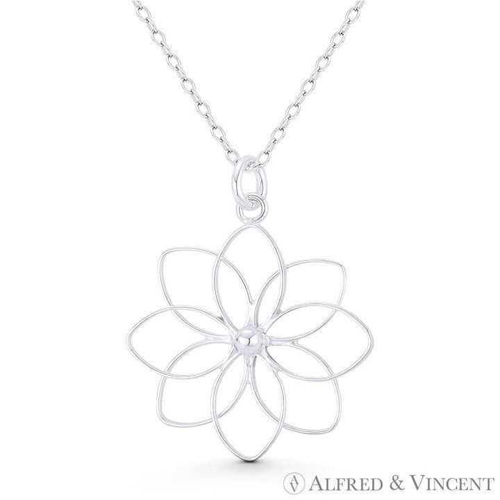 Other Lily Flower Charm Open Cutout Design 29x24mm Pendant Size ONE SIZE - 1 Preview