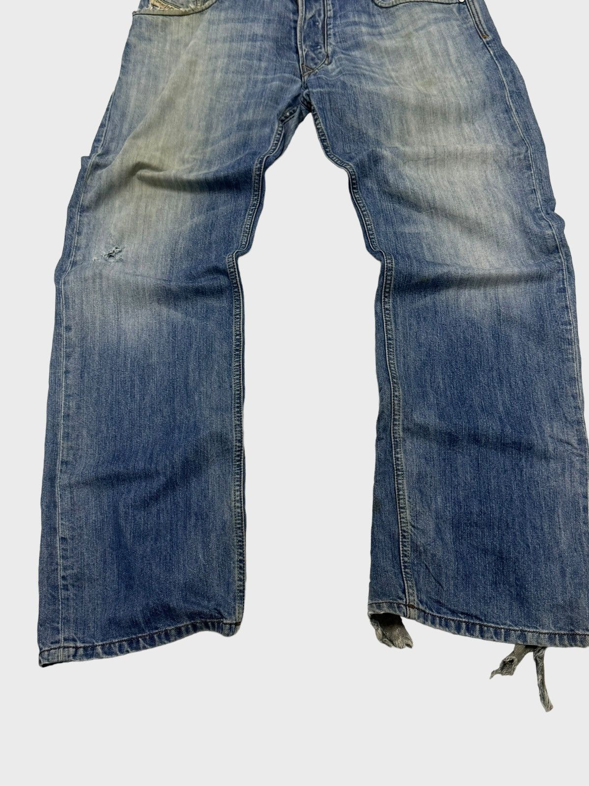 Japanese Brand × Vintage Vintage Distressed Diesel Industry Thrashed Jeans Size US 36 / EU 52 - 6 Thumbnail