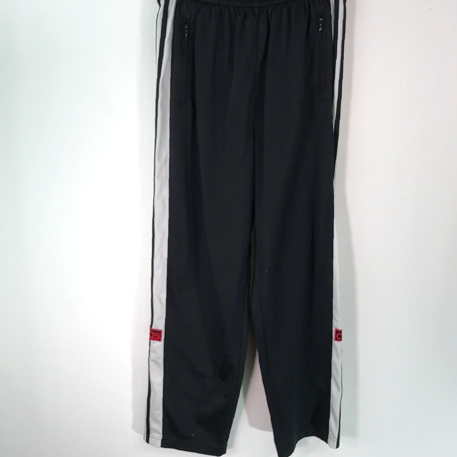 Adidas Adidas Men's Black Track Pants Size L | Straight Fit, Elastic Waist, Athletic | Sports Activewear, Striped Size US 32 / EU 48 - 2 Thumbnail