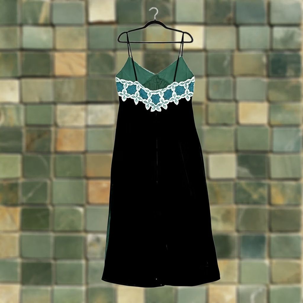 zara dark green slip dress Zara Womens XL Velvet Long Crochet Detail Classic Career Light khaki