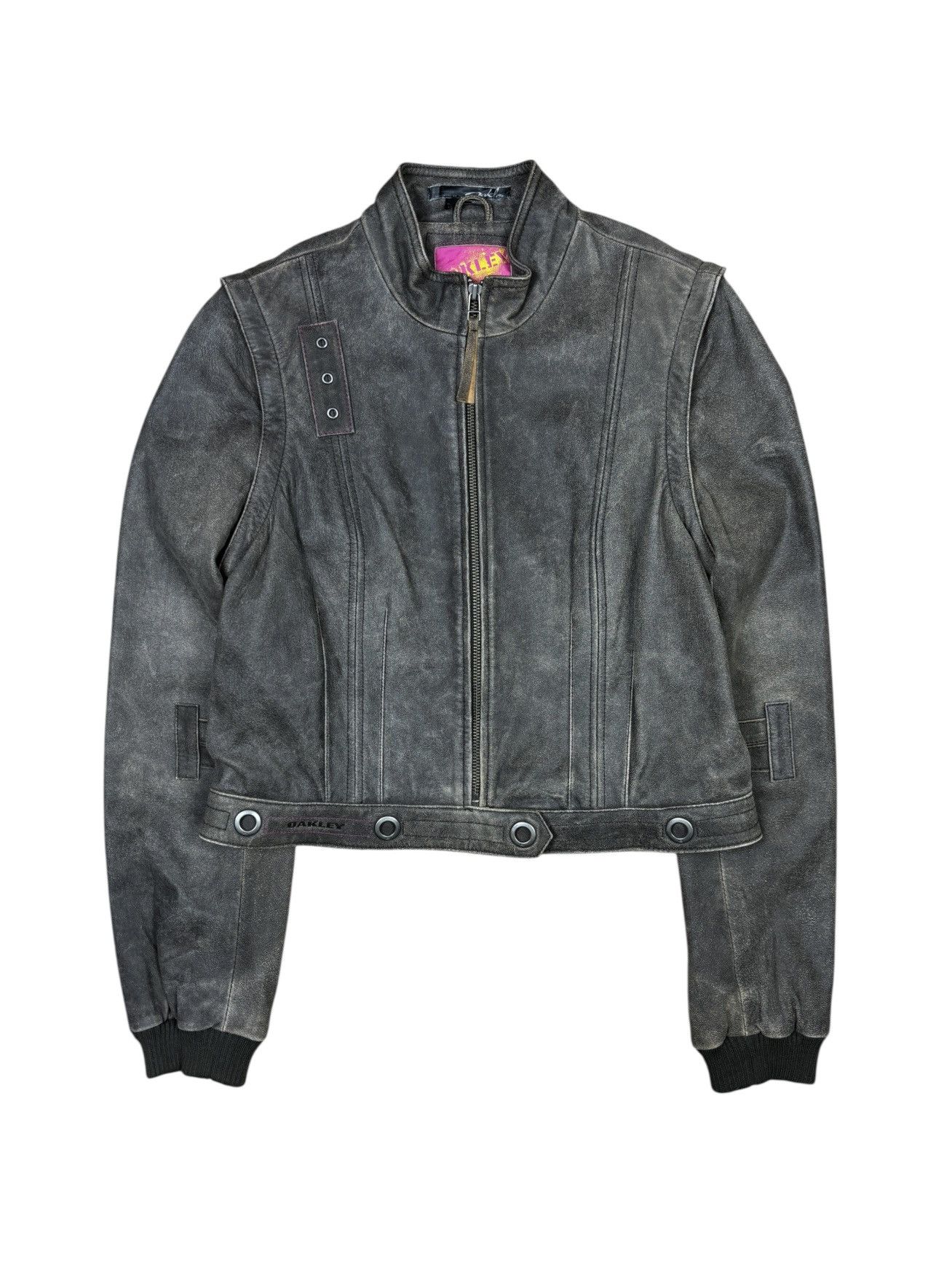 Oakley 2000s Oakley Detachable Distressed Industrial Leather Jacket Size M / US 6-8 / IT 42-44 - 1 Thumbnail