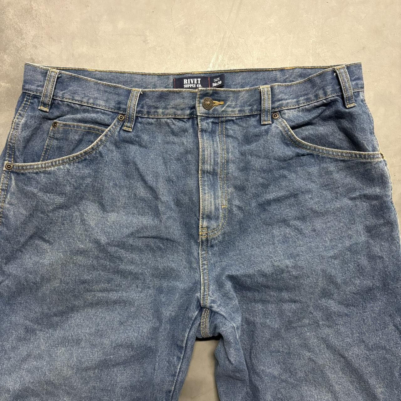 Vintage Crazy Vintage Y2K/2000s Baggy Rivet Supply Co. Medium Wash Denim Jeans! Size US 36 / EU 52 - 4 Thumbnail