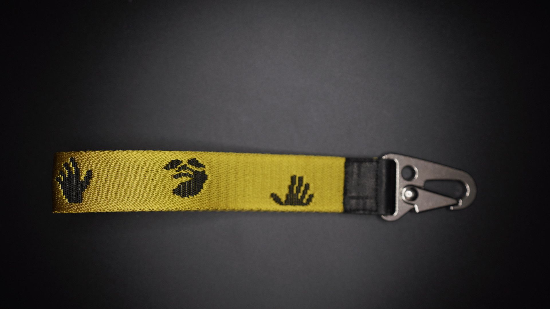 Off-White Mini Industrial Belt Keychain good for Keys YELLOW