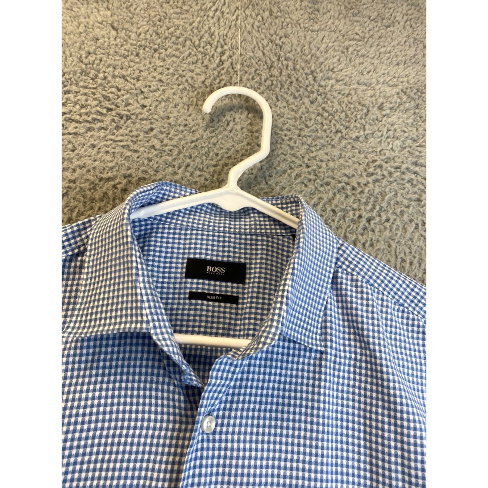 Hugo Boss Hugo Boss Shirt Men's 17 Slim Blue Striped Dress Shirt Button-Down Casual Business USA Size US XL / EU 56 / 4 - 5 Thumbnail