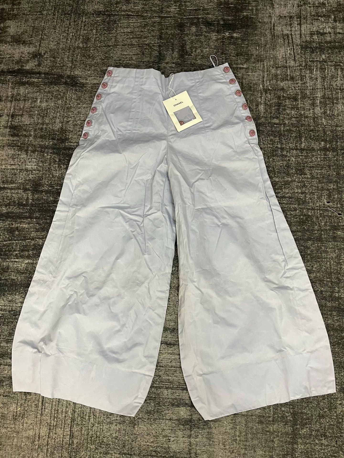 Chanel Chanel Wide-Leg Blue Pants 40 Women Size 40" / US 18 - 1 Thumbnail