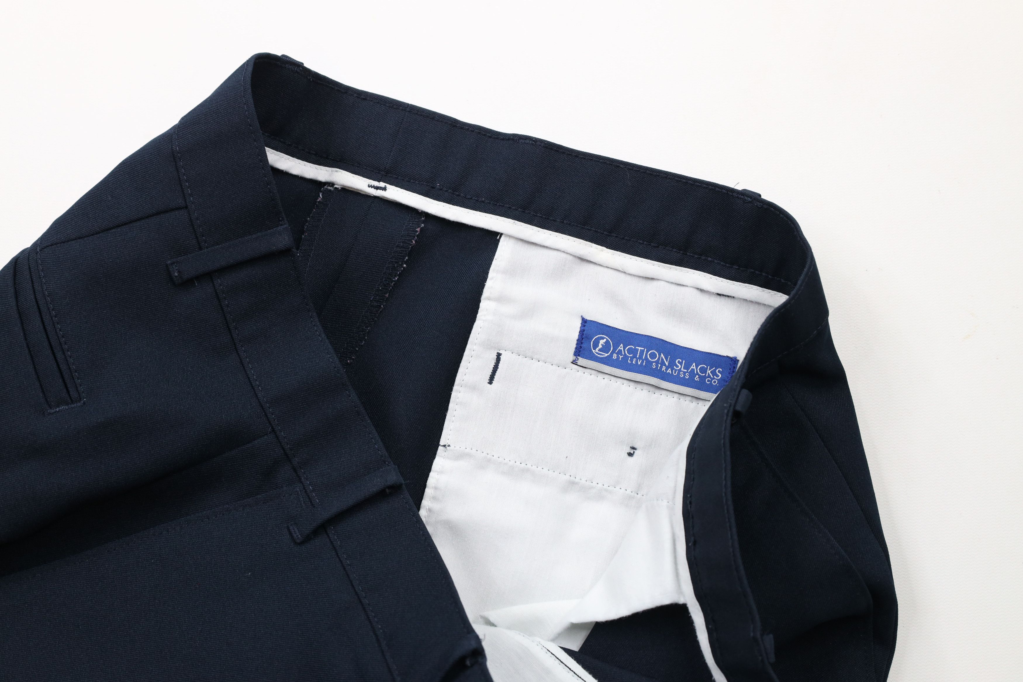 Levi's × Vintage Vintage 90s Levis Knit Wide Leg Chino Pants Navy Blue Size US 38 / EU 54 - 7 Thumbnail