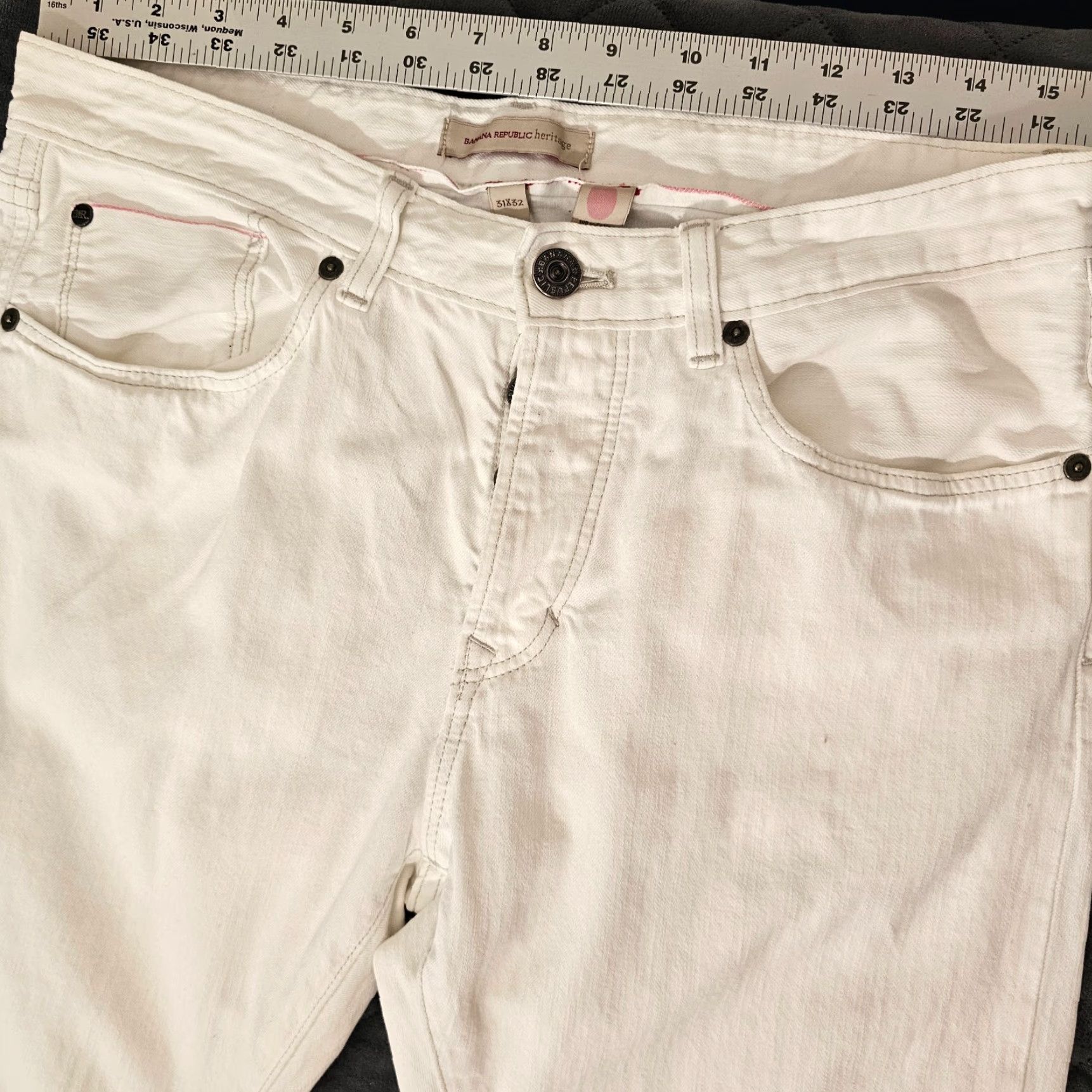 Banana Republic VINTAGE Banana Republic Straight Leg Jeans Men's 31 x 32 Heritage White Size US 31 - 5 Thumbnail