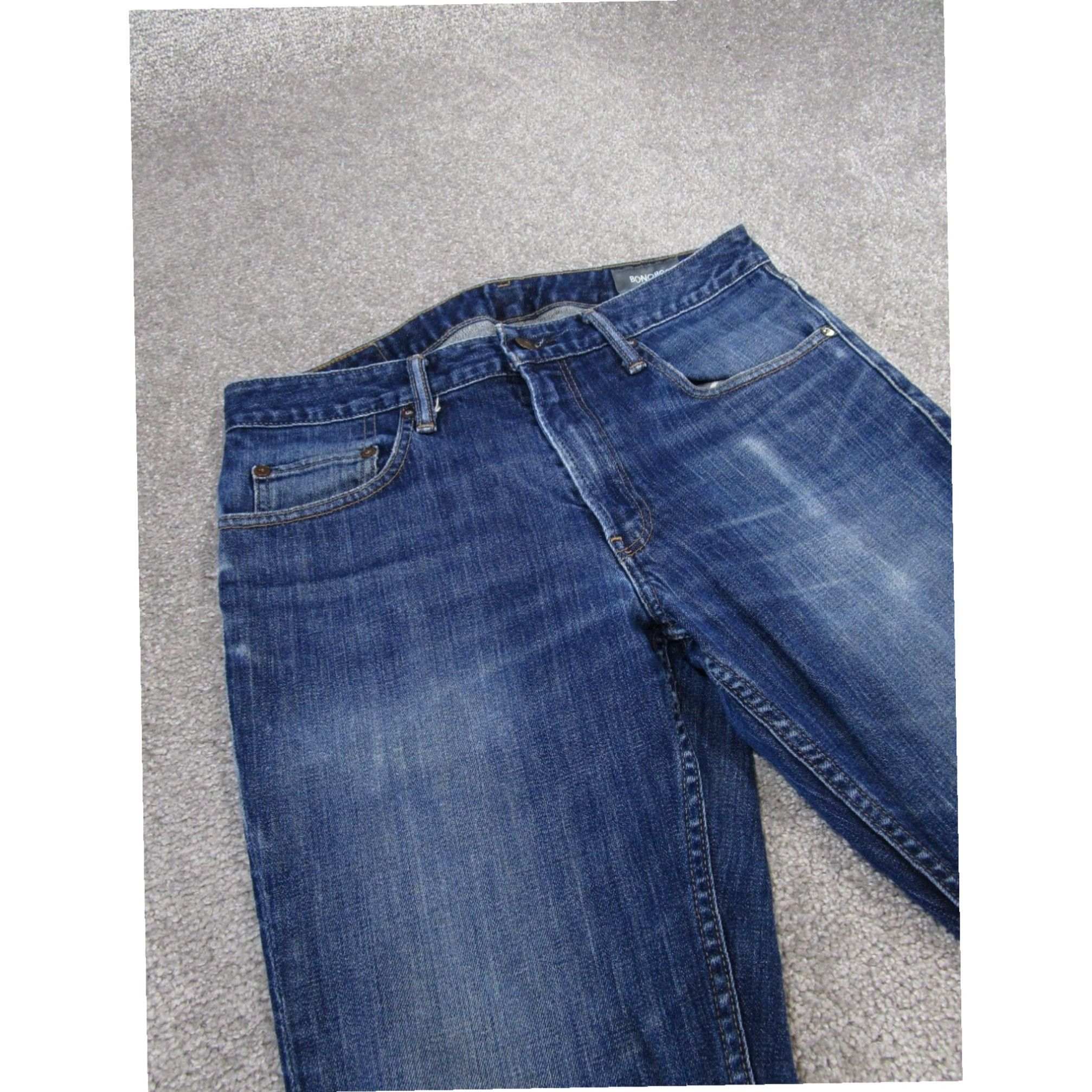 Bonobos Bonobos Mens Tailored Fit Jeans Dark Wash Ripped 32X30 Size US 32 / EU 48 - 5 Thumbnail